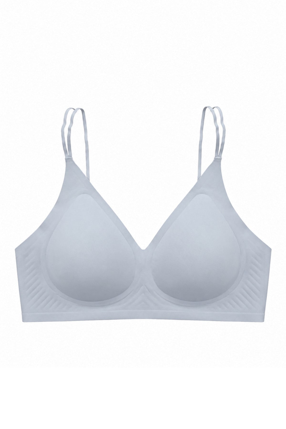 Seamless Bra - Viora | Gri Lazer Kesim Balensiz Kontur Kabartma Detaylı Dikişsiz Kadın Sütyen