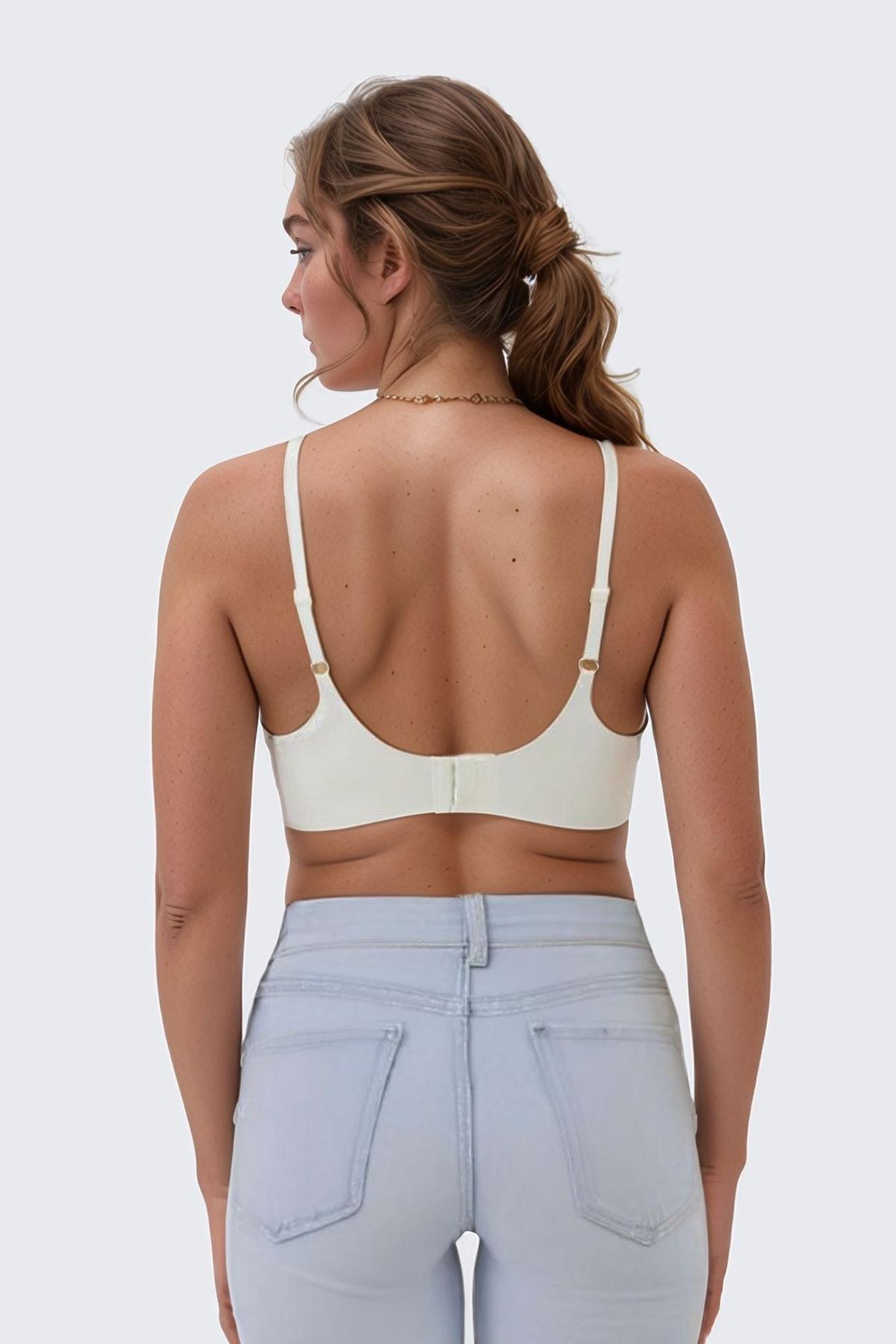 Lazer Kesim Dikişsiz Çıkarılabilir Pedli Hayalet Sütyen Dantel Detay Ayarlanabilir Askı - 3lü Paket