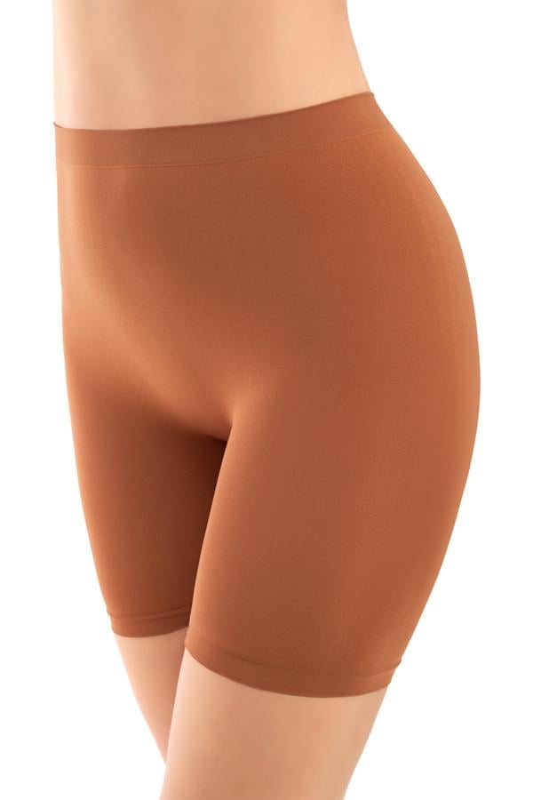 Cottonhill Premium - Kadın Kahverengi Ultra-Rahat Seamless Yüksek Bel Uzun Paça Boxer