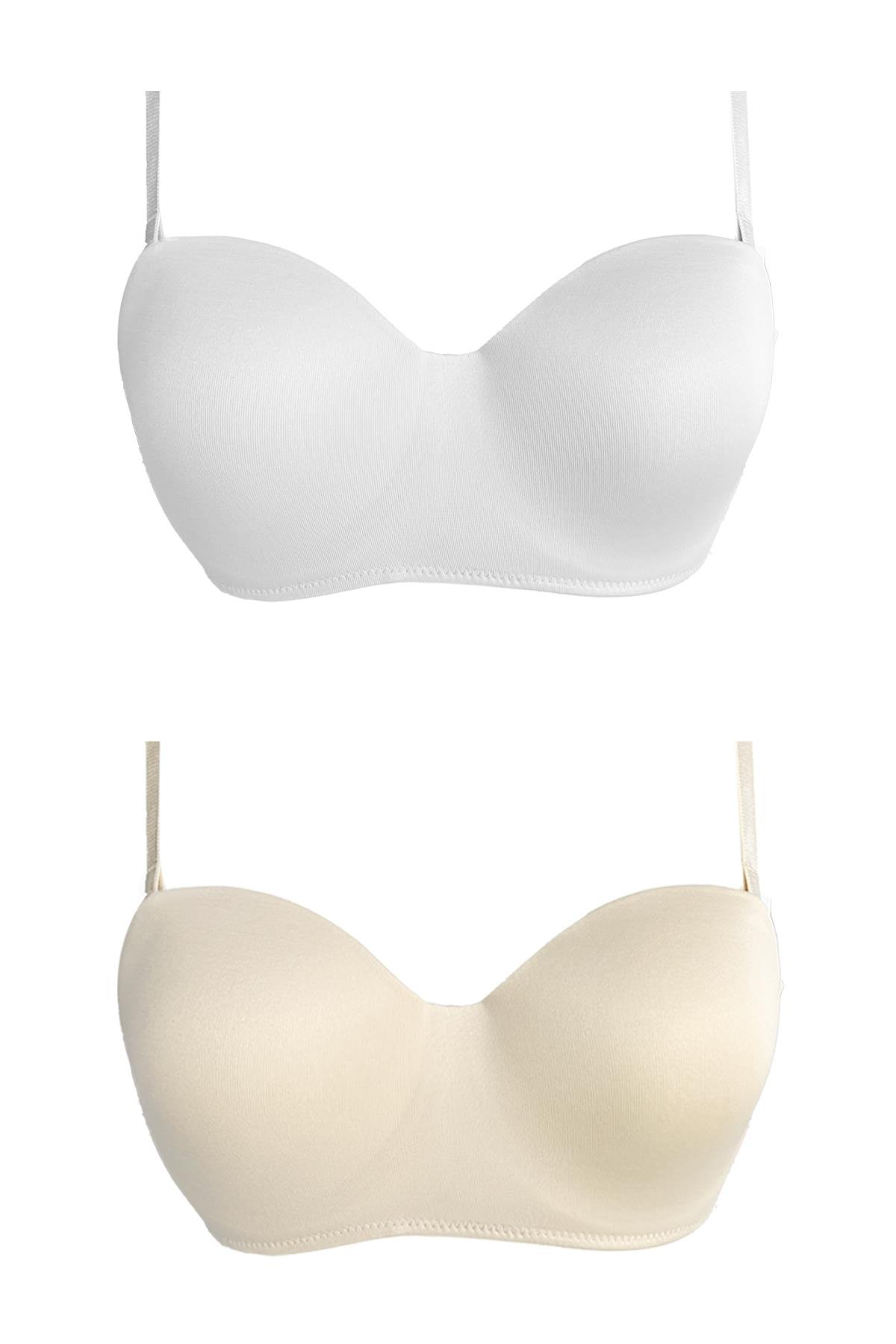 Balenli Toparlayıcı Dolgusuz Straplez Sütyen 2li Paket-3