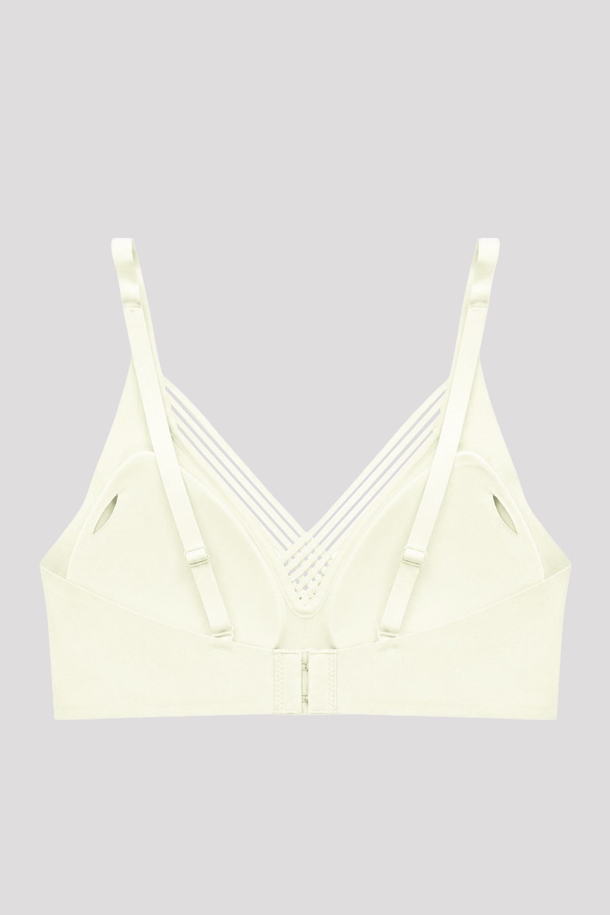 Seamless Bra - Lucent | Krem Lazer Kesim Balensiz Ön Çapraz Şerit Detaylı Kadın Sütyen