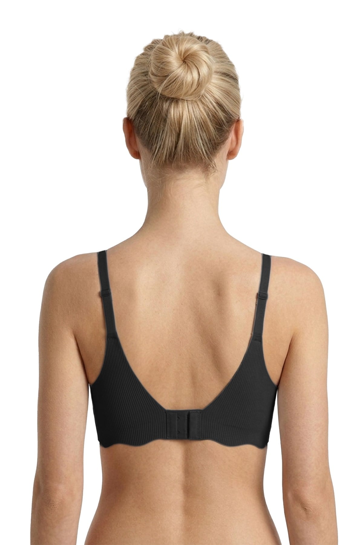 Seamless Bra - Elara | Siyah Lazer Kesim Balensiz İnce Fitil Dokulu Dikişsiz Kadın Sütyen