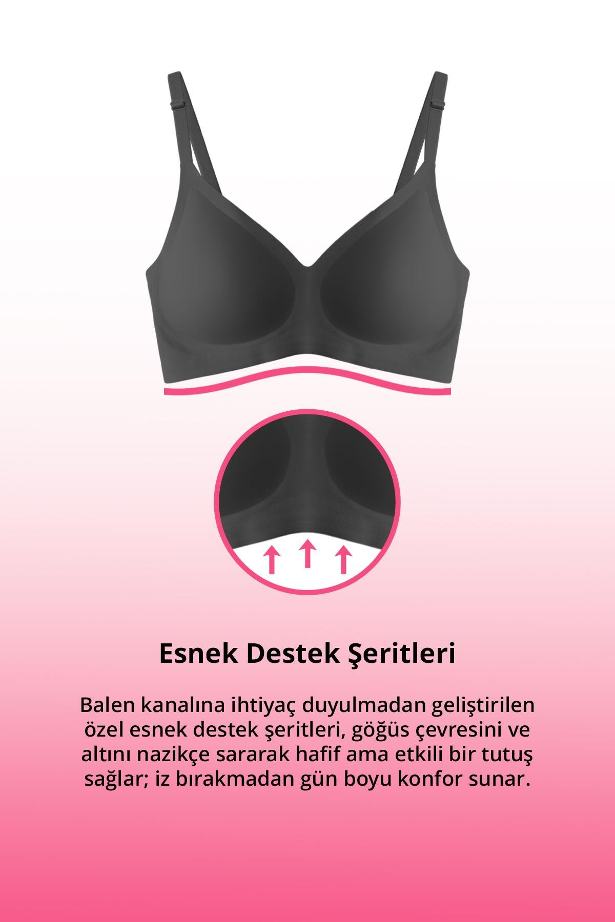 Seamless Bra - Pure | Lazer Kesim Dikişsiz Ayarlanabilir Askılı Balensiz Kadın Sütyen 3lü Paket
