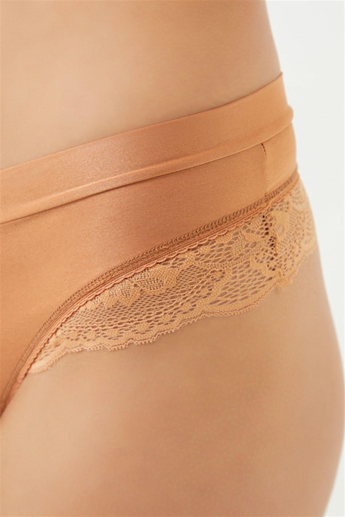 Dantel Detaylı Mikro Saten Kadın Tanga Külot 5li Paket