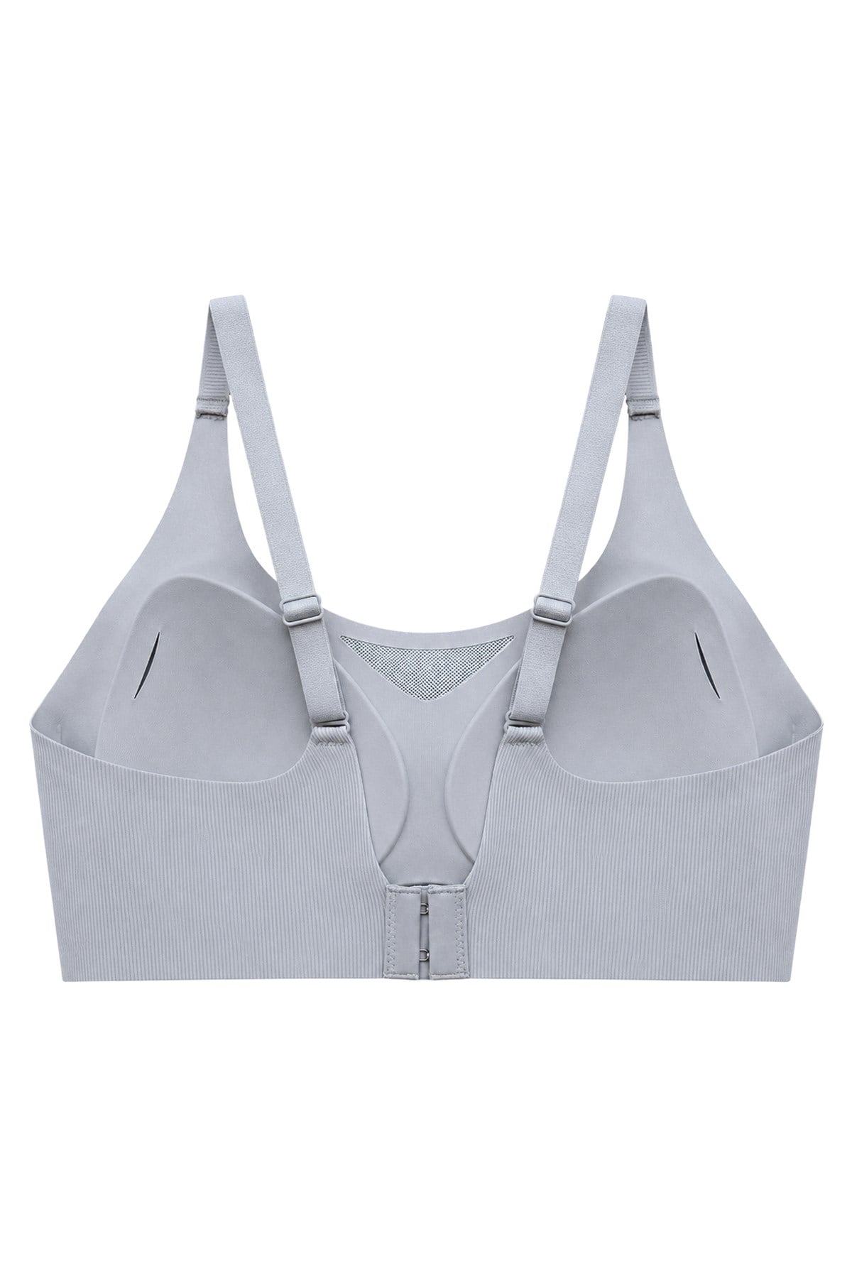 Seamless Bra - Avena | Gri Lazer Kesim Balensiz Çizgi Dokulu Tül Detaylı Kadın Sütyen