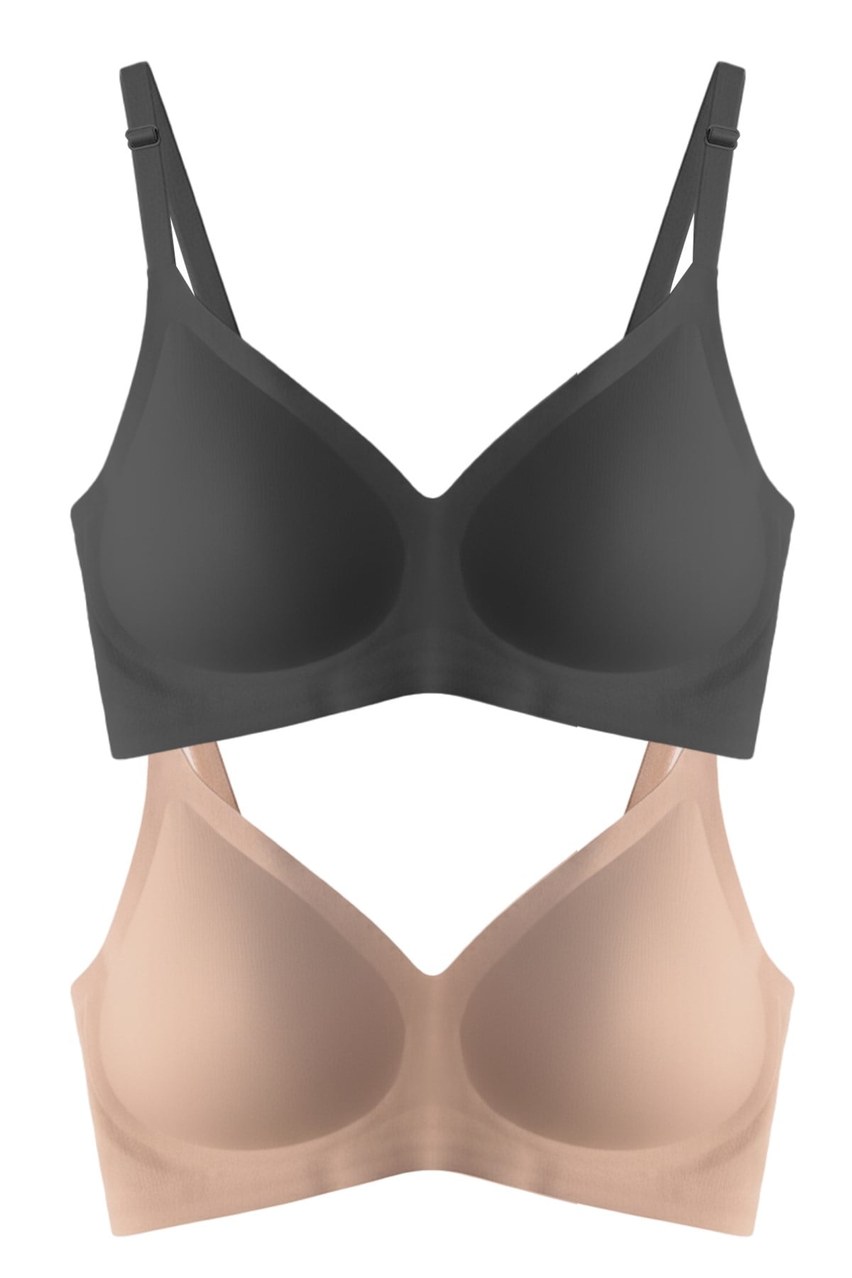 Seamless Bra - Soft | Lazer Kesim Balensiz Ayarlanabilir Askılı Dikişsiz Kadın Sütyen 2li Paket