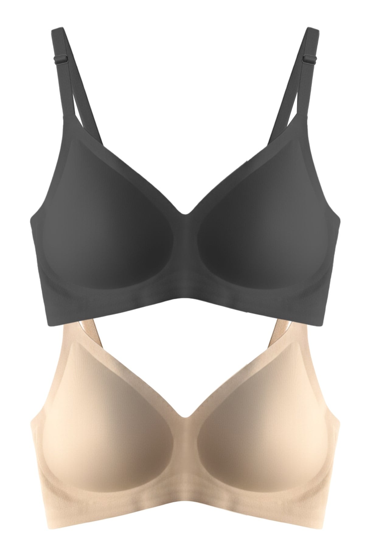 Seamless Bra - Soft | Lazer Kesim Balensiz Ayarlanabilir Askılı Dikişsiz Kadın Sütyen 2li Paket-2