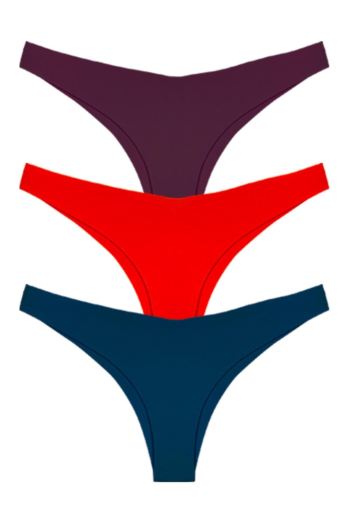 Basic İz Yapmayan Lazer Kesim Brezilya Külot 3lü Paket - 7