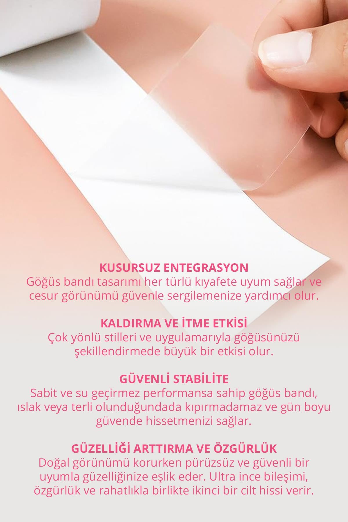 Şeffaf Göğüs Bantı Dikleştirici ve Şekillendirici Boob Tape