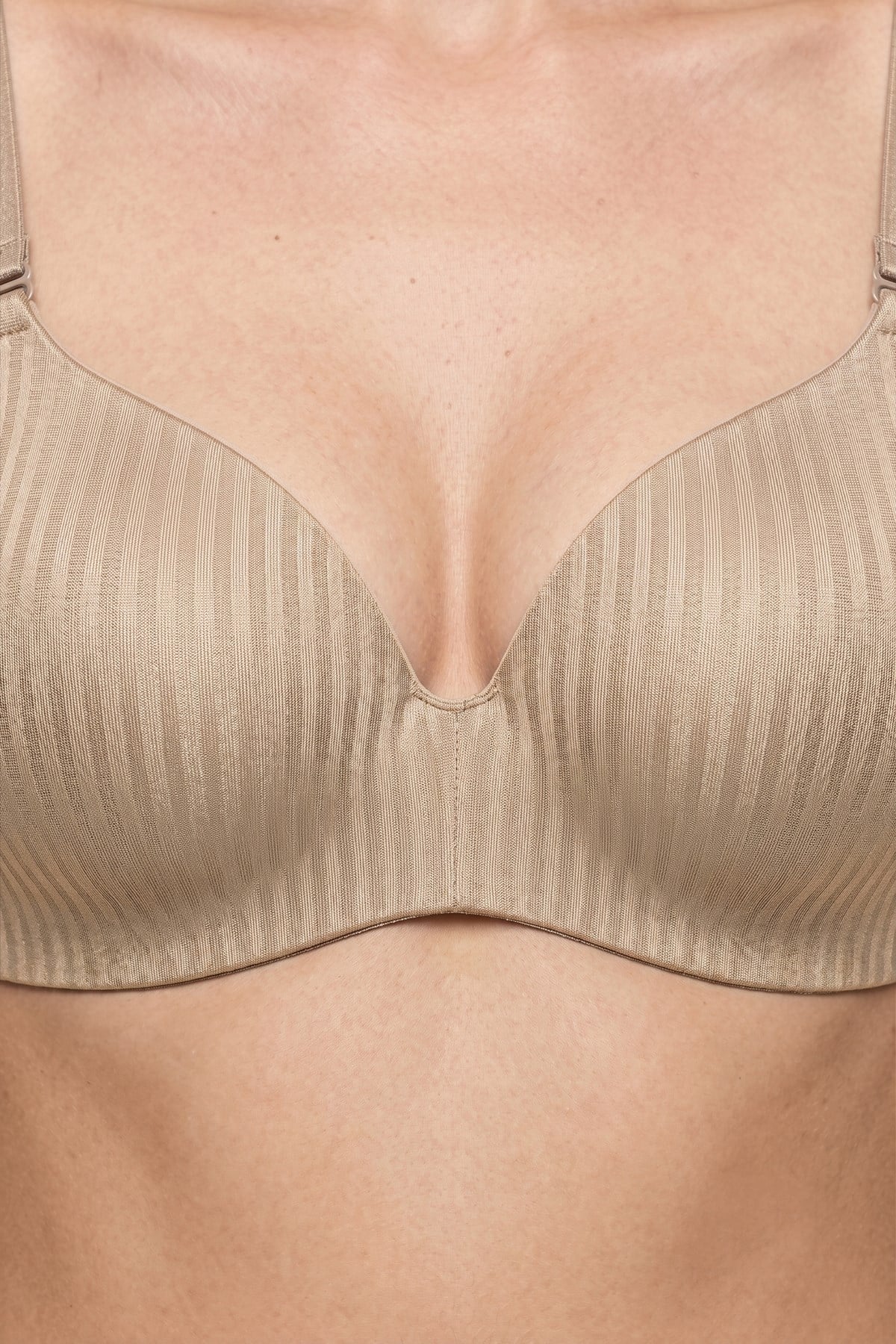 Seamless Bra - Rivelle | Ten Mikro Çizgi Desenli Balensiz Günlük Kadın Sütyen