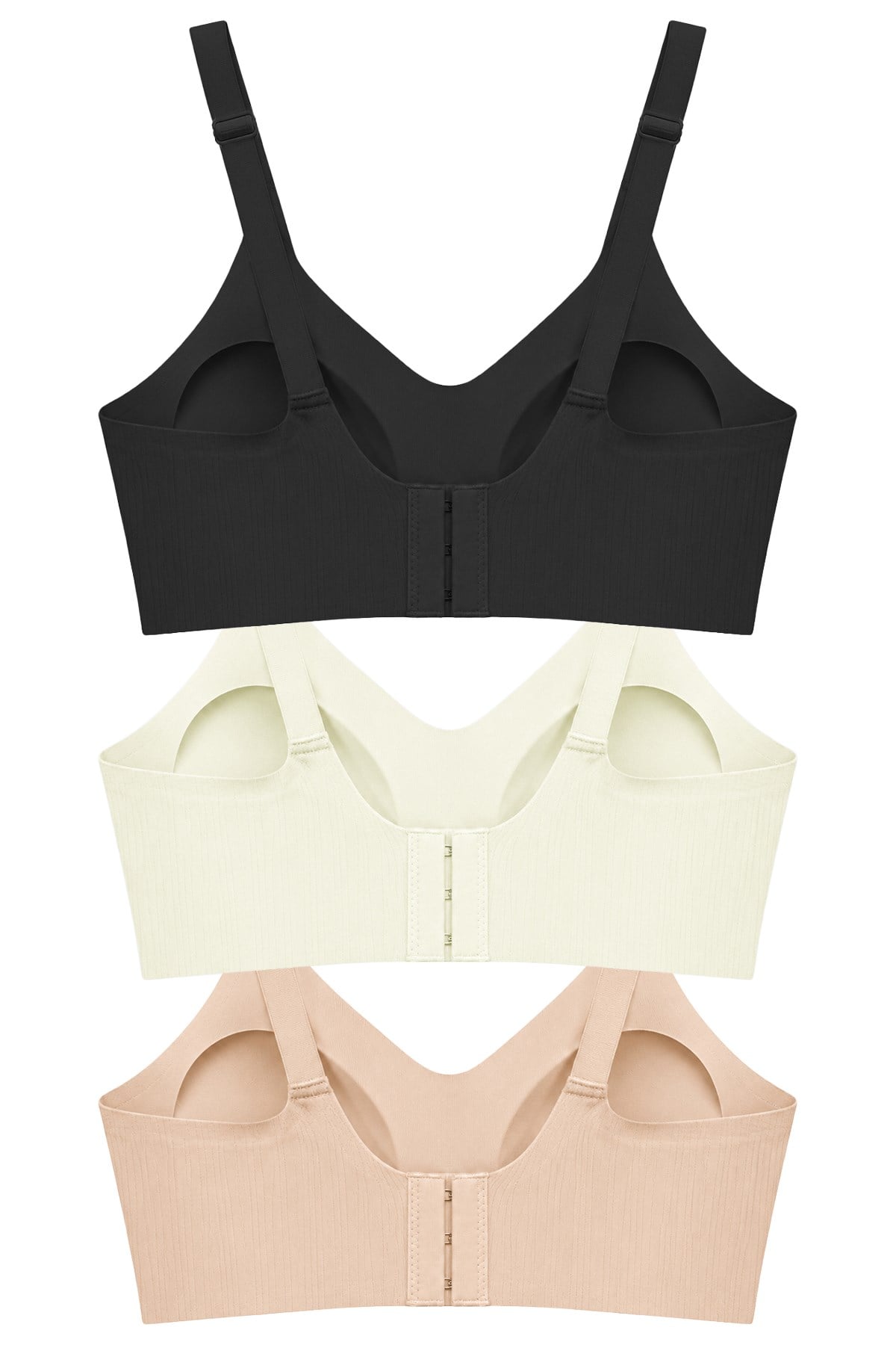 Seamless Bra - Mavelle | Lazer Kesim Klipsli ve Çıtçıtlı Önü Açılabilir Emzirme Sütyeni 3lü Paket