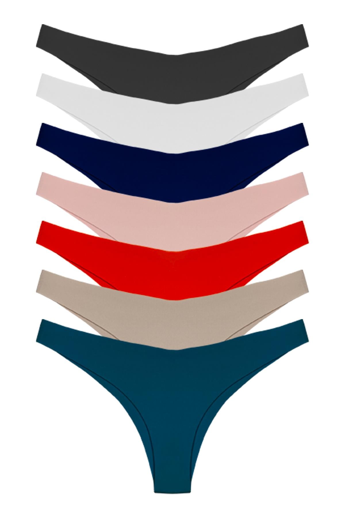 Basic İz Yapmayan Lazer Kesim Brezilya Külot 7li Paket