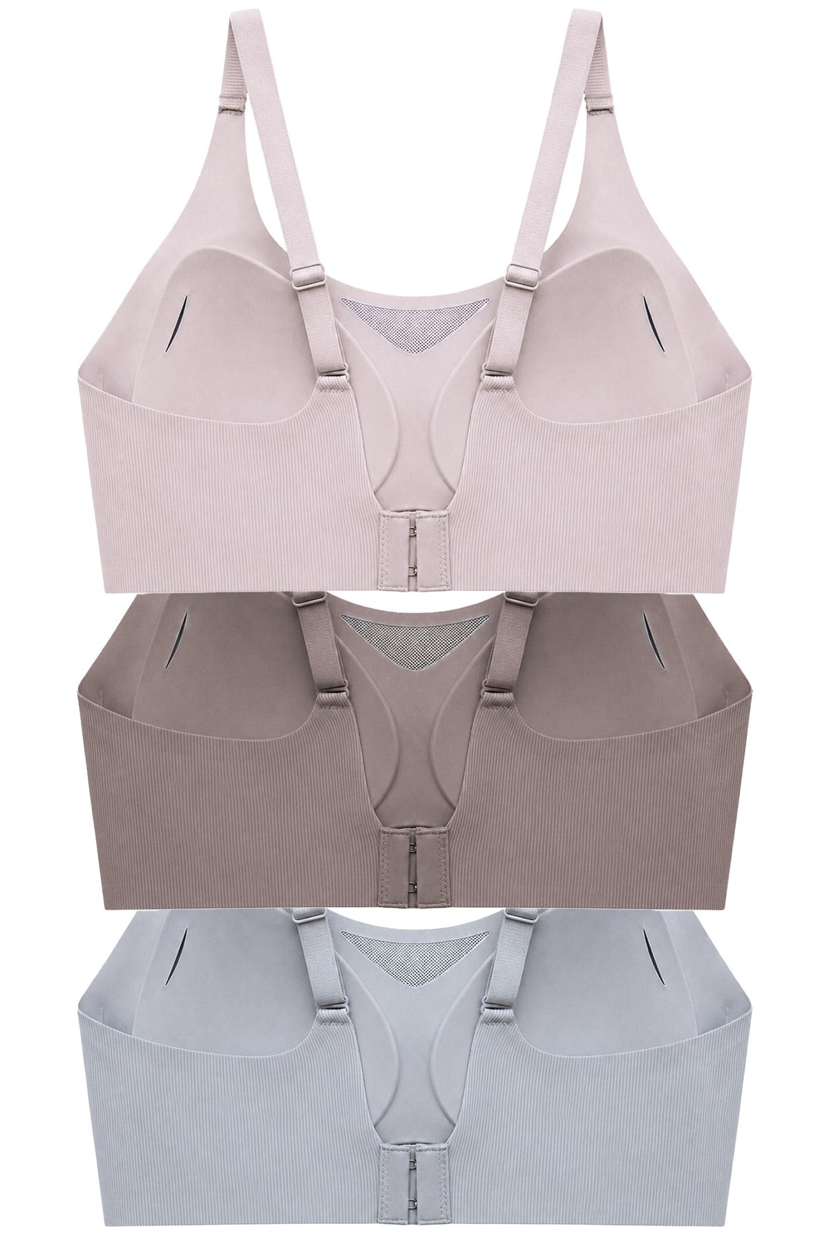 Seamless Bra - Avena | Lazer Kesim Balensiz Çizgi Dokulu Tül Detaylı Kadın Sütyen 3lü Paket