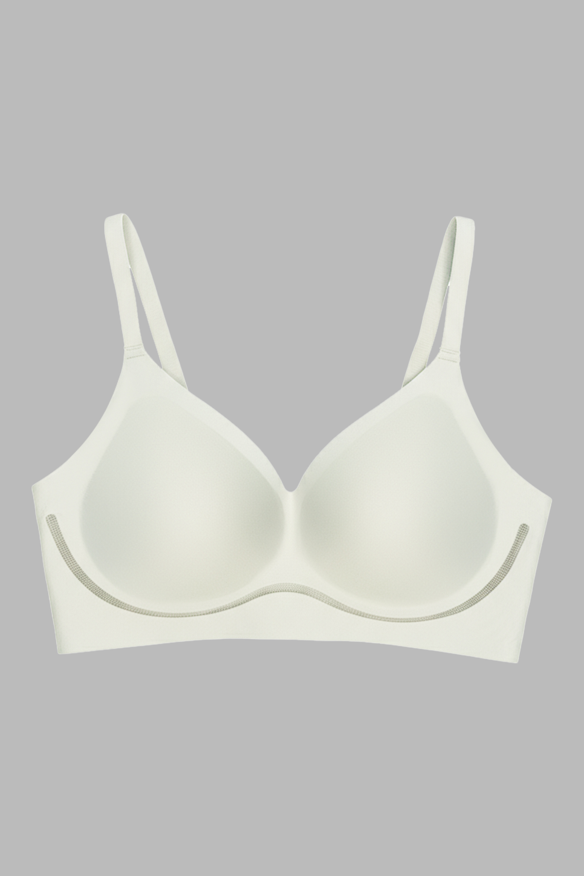 Seamless Bra - Air | Krem Lazer Kesim Dikişsiz Dalga Şerit Detaylı Balensiz Kadın Sütyen