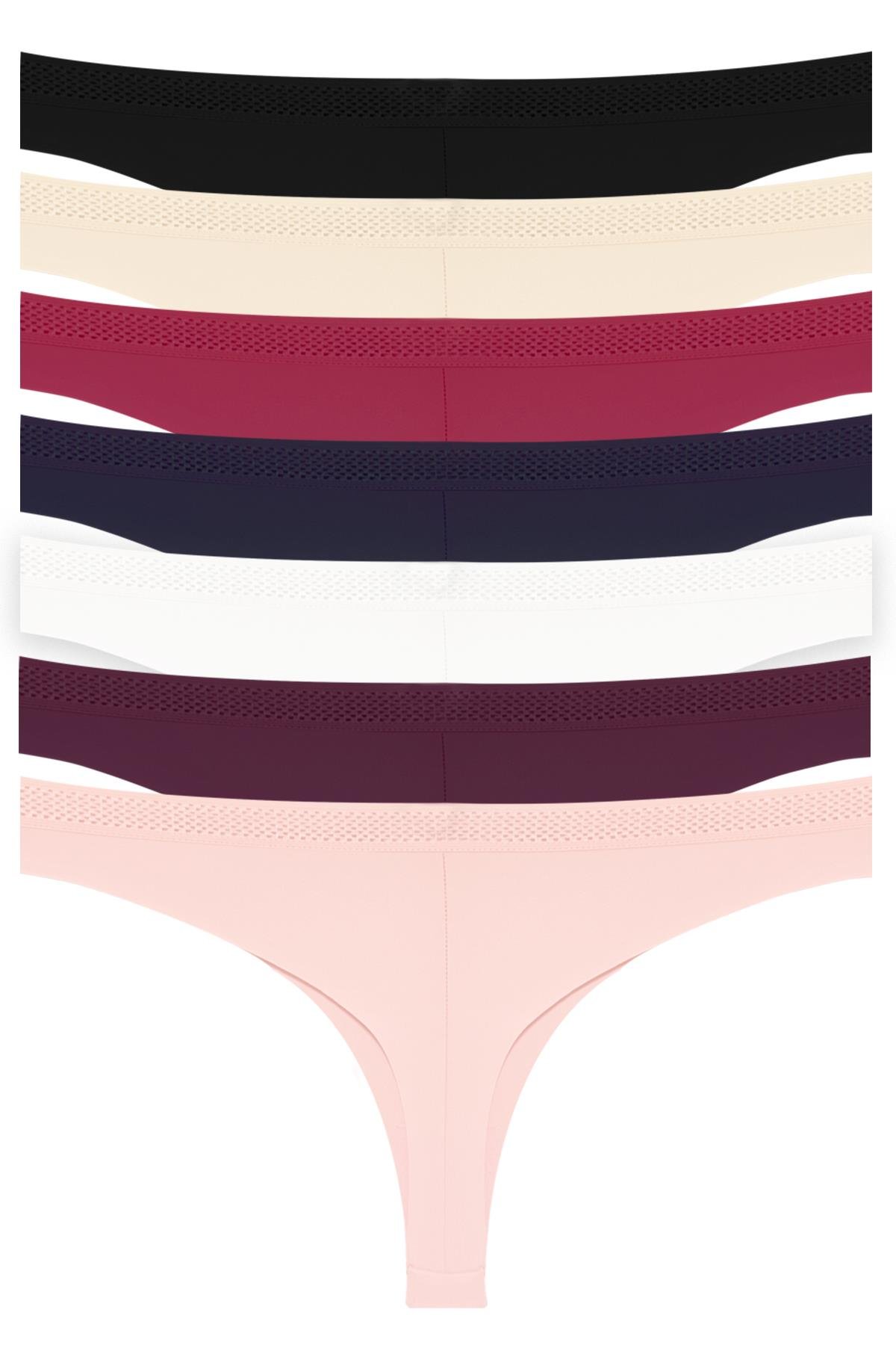 Basic Lazer Kesim File Lastikli Brezilya Külot 7li Paket - 2