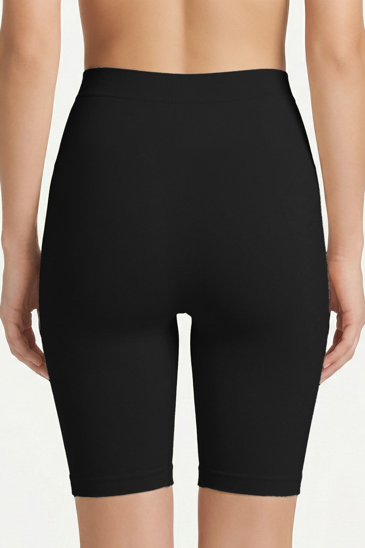 Cottonhill Premium - Kadın Siyah Ultra-Rahat Seamless Yüksek Bel Uzun Paça Boxer