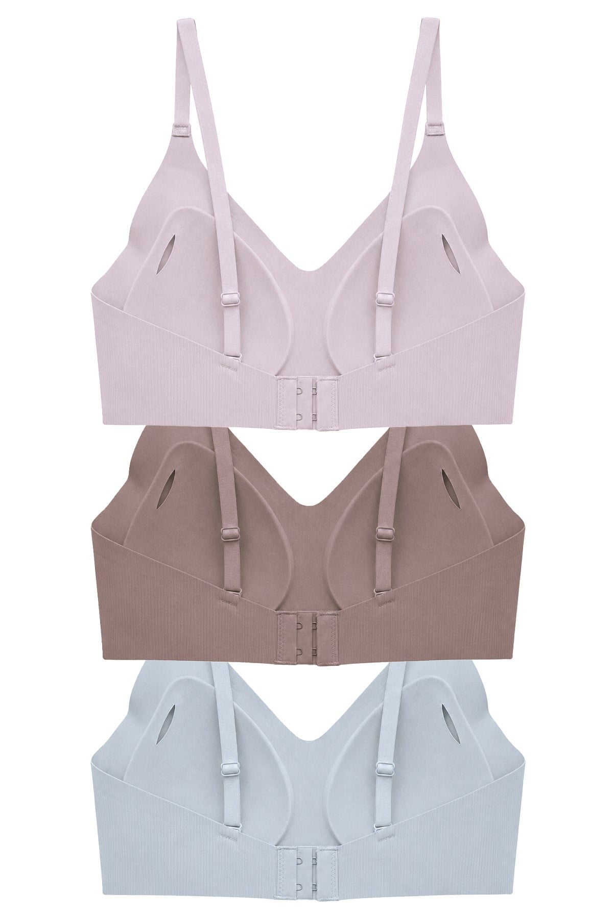 Seamless Bra - Elara | Lazer Kesim Balensiz İnce Fitil Dokulu Dikişsiz Kadın Sütyen 3lü Paket
