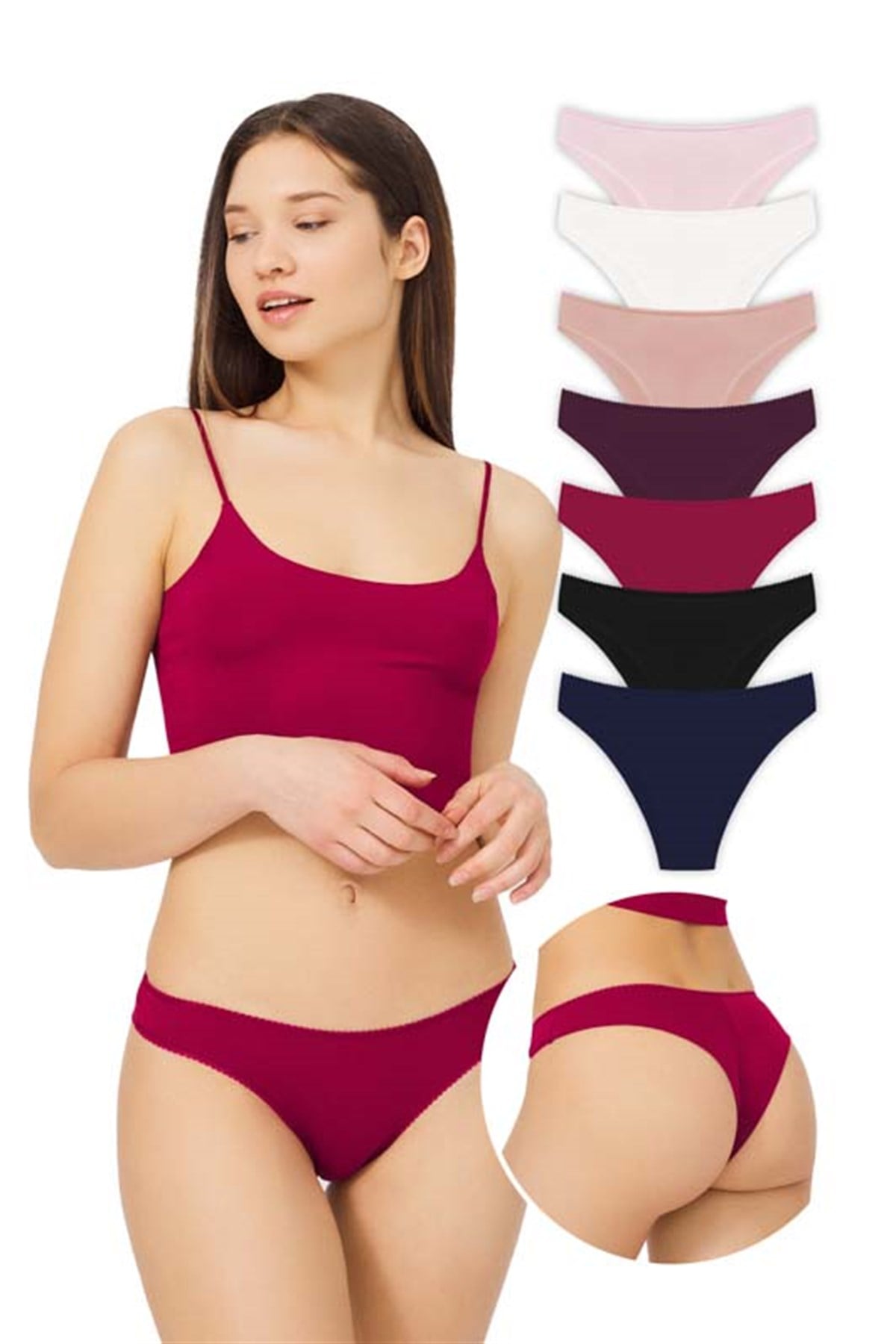 Pamuklu Basic Kadın Brezilya Külot 7li Paket