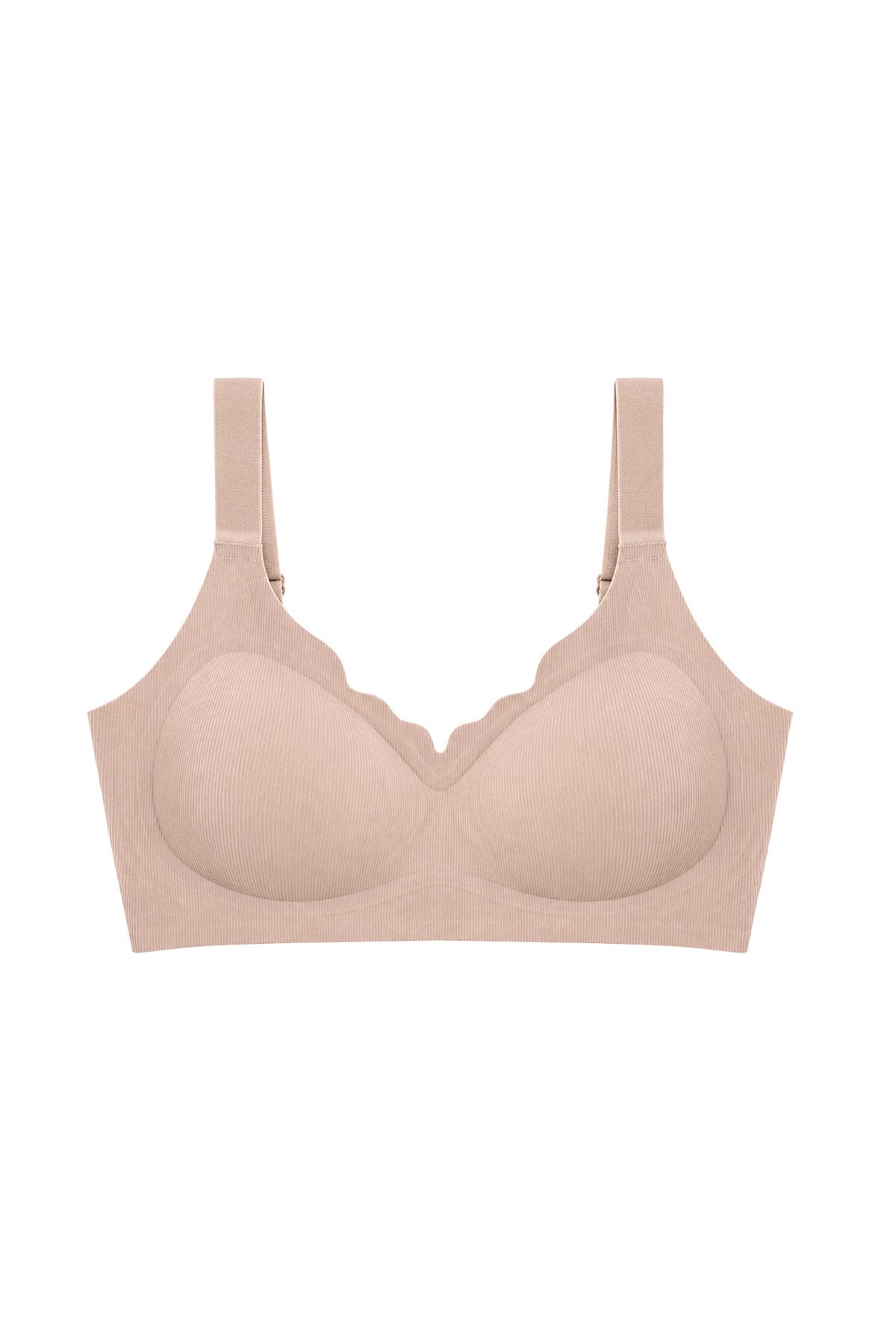 Seamless Bra - Mirena | Kahverengi Lazer Kesim Rib Dokulu Toparlayıcı Balensiz Kadın Sütyen