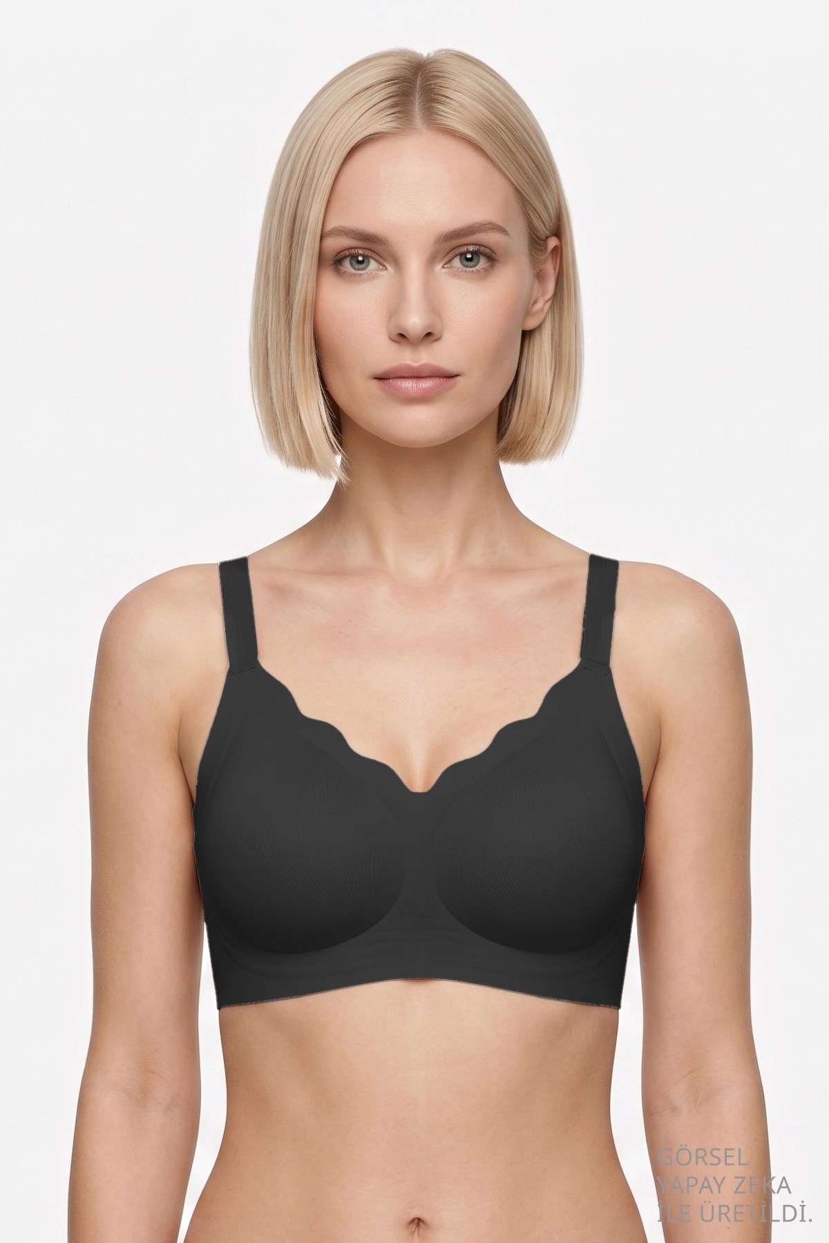 Seamless Bra - Smooth | Siyah Lazer Kesim Balensiz Ayarlanabilir Askılı Dikişsiz Kadın Sütyen