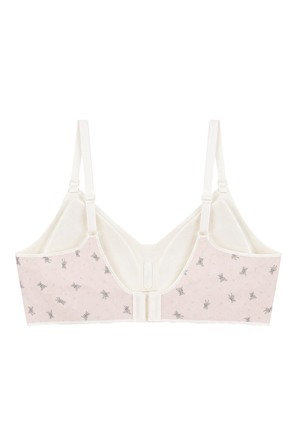Seamless Bra - Mireva | Pudra Lazer Kesim Rib Dokulu Ayıcık Desenli Balensiz Kadın Sütyen
