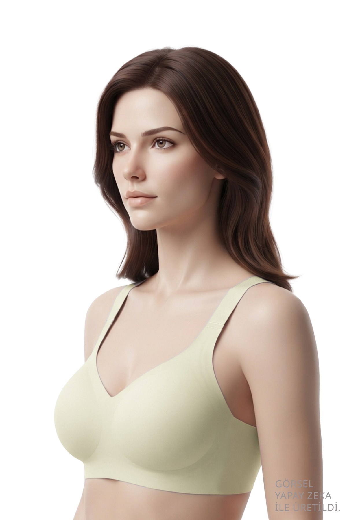 Seamless Bra - Velisse | Krem Lazer Kesim Balensiz Toparlayıcı Minimizer Kadın Sütyen