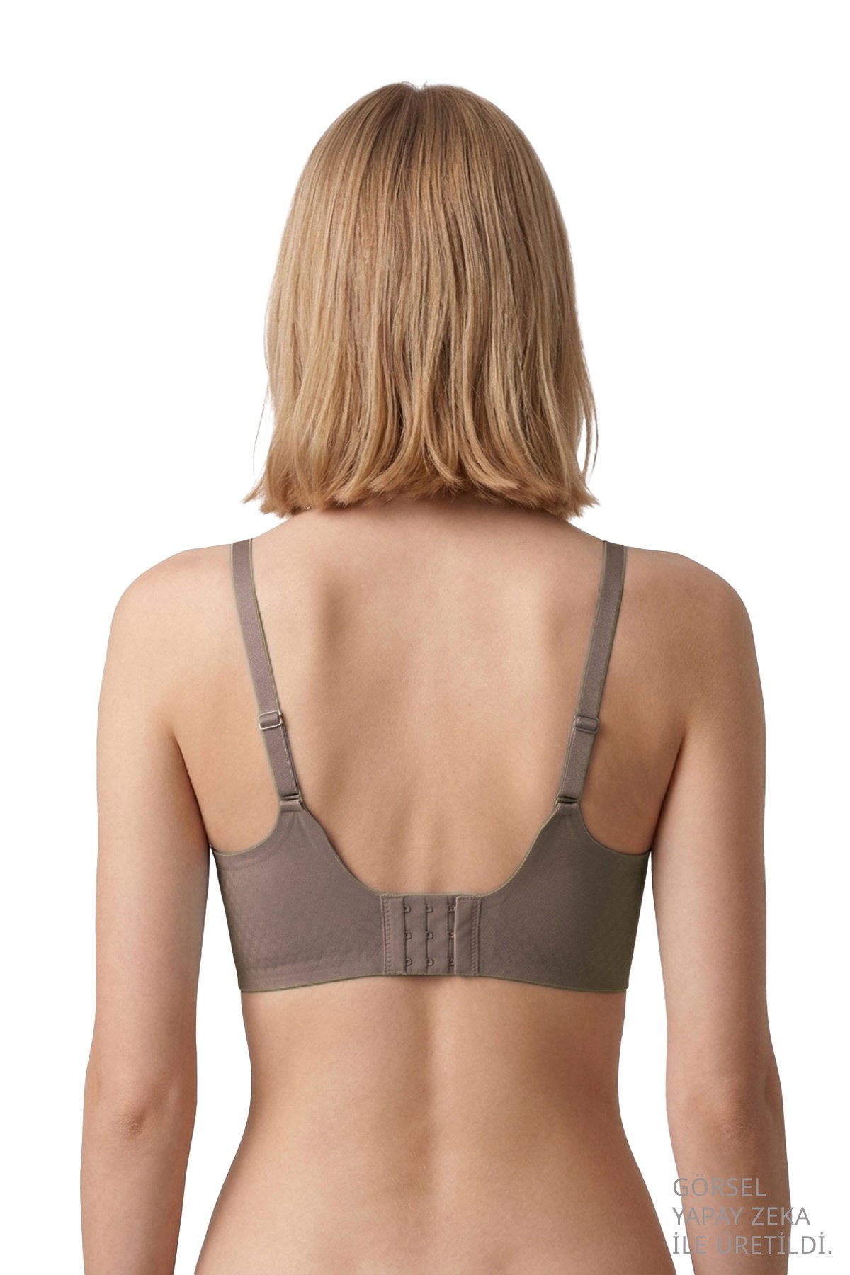 Seamless Bra - Elune | Kahverengi Lazer Kesim Balensiz Dekolte Taş Detaylı Dikişsiz Kadın Sütyen