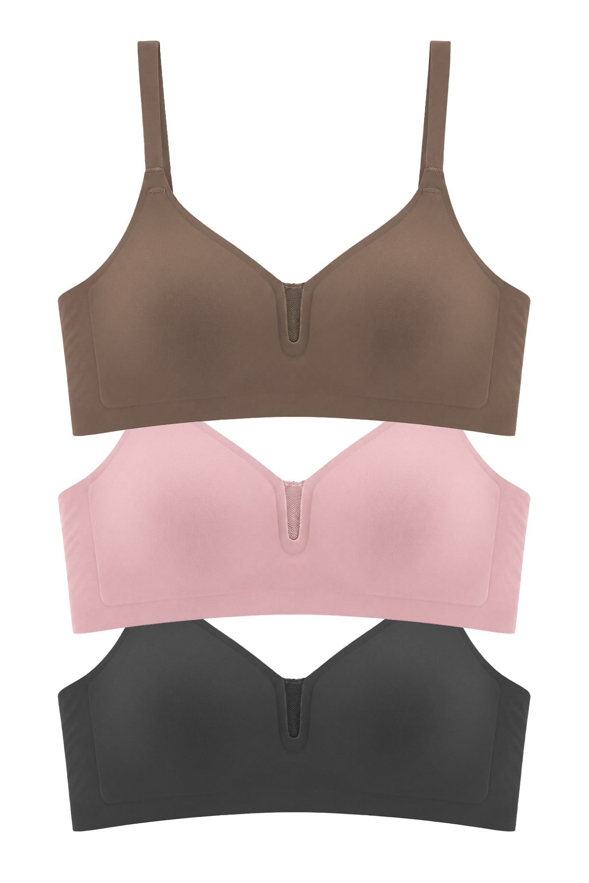 Seamless Bra - Eloria | Lazer Kesim Dikişsiz Balensiz İz Bırakmayan Tül Detaylı Sütyen 3lü Paket-2