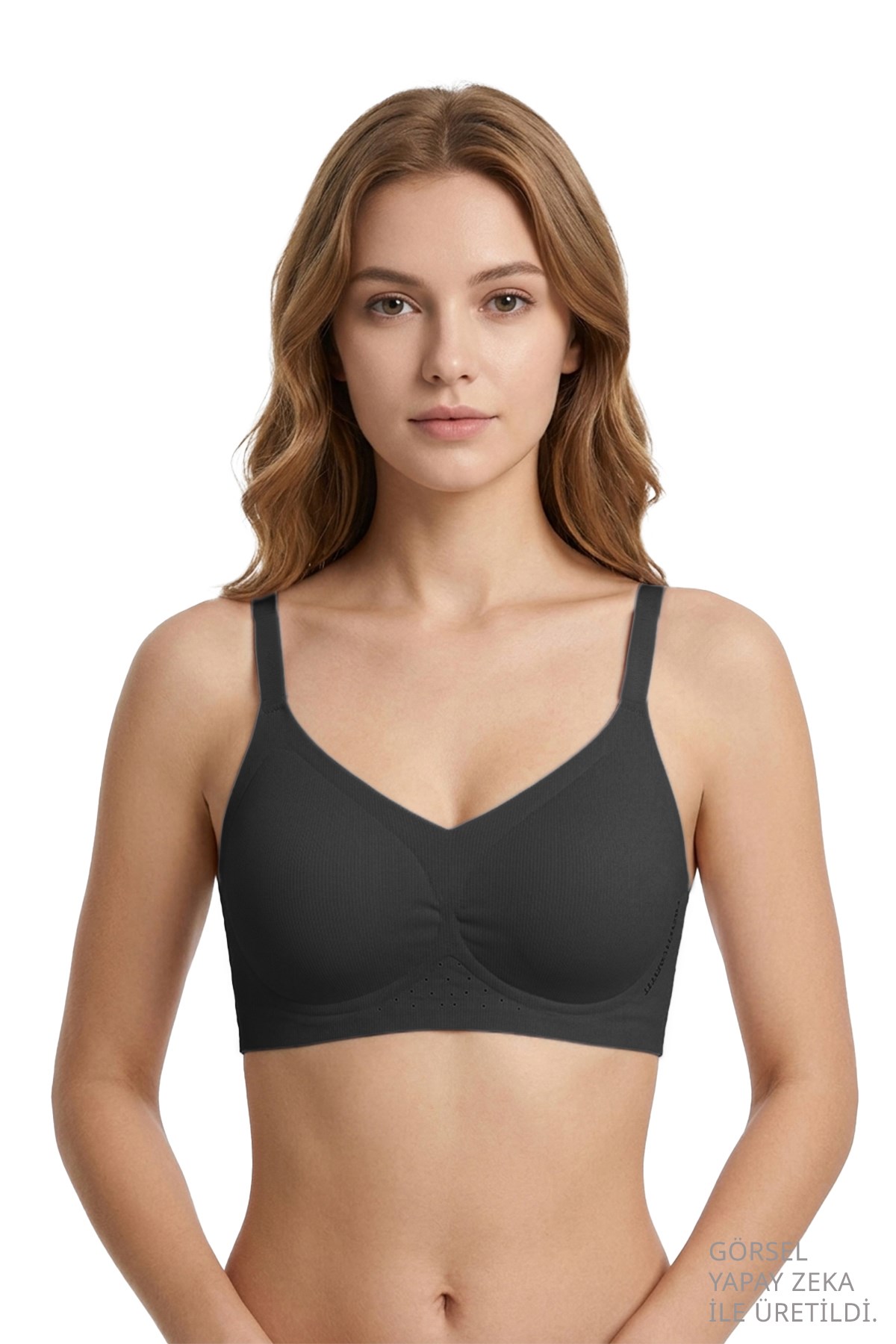 Seamless Bra - Alure | Siyah Lazer Kesim Balensiz Perfore Detaylı Dikişsiz Kadın Sütyen