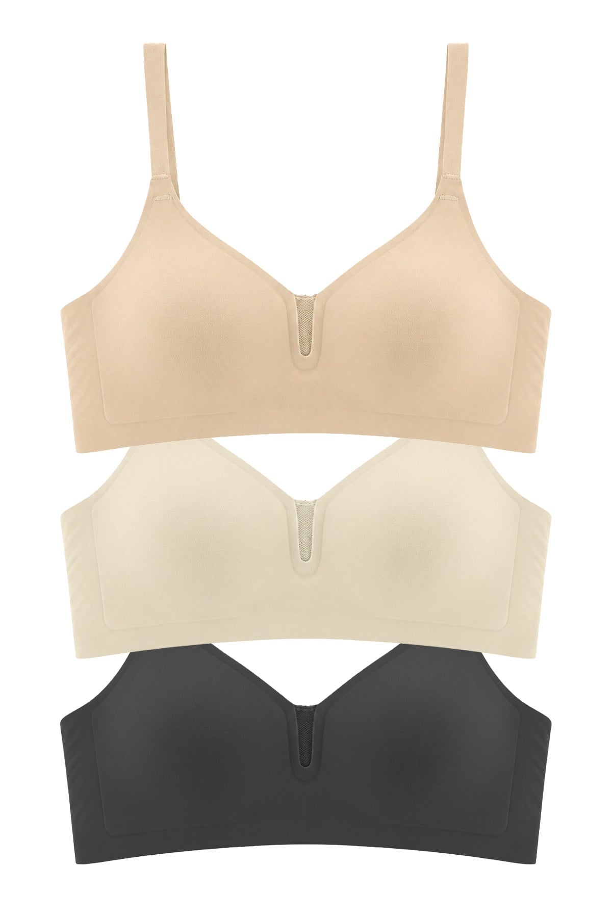 Seamless Bra - Eloria | Lazer Kesim Dikişsiz Balensiz İz Bırakmayan Tül Detaylı Sütyen 3lü Paket