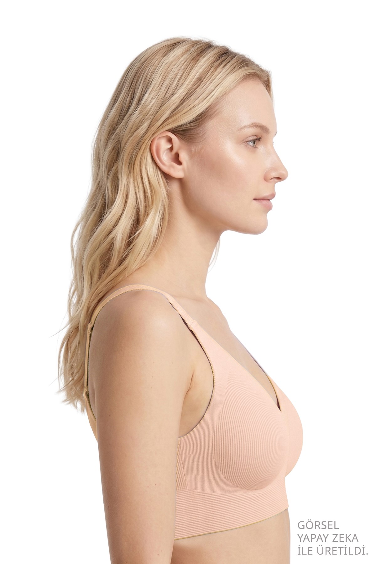 Seamless Bra - Velora | Ten Lazer Kesim Balensiz Rib Dokulu Dikişsiz Kadın Sütyen