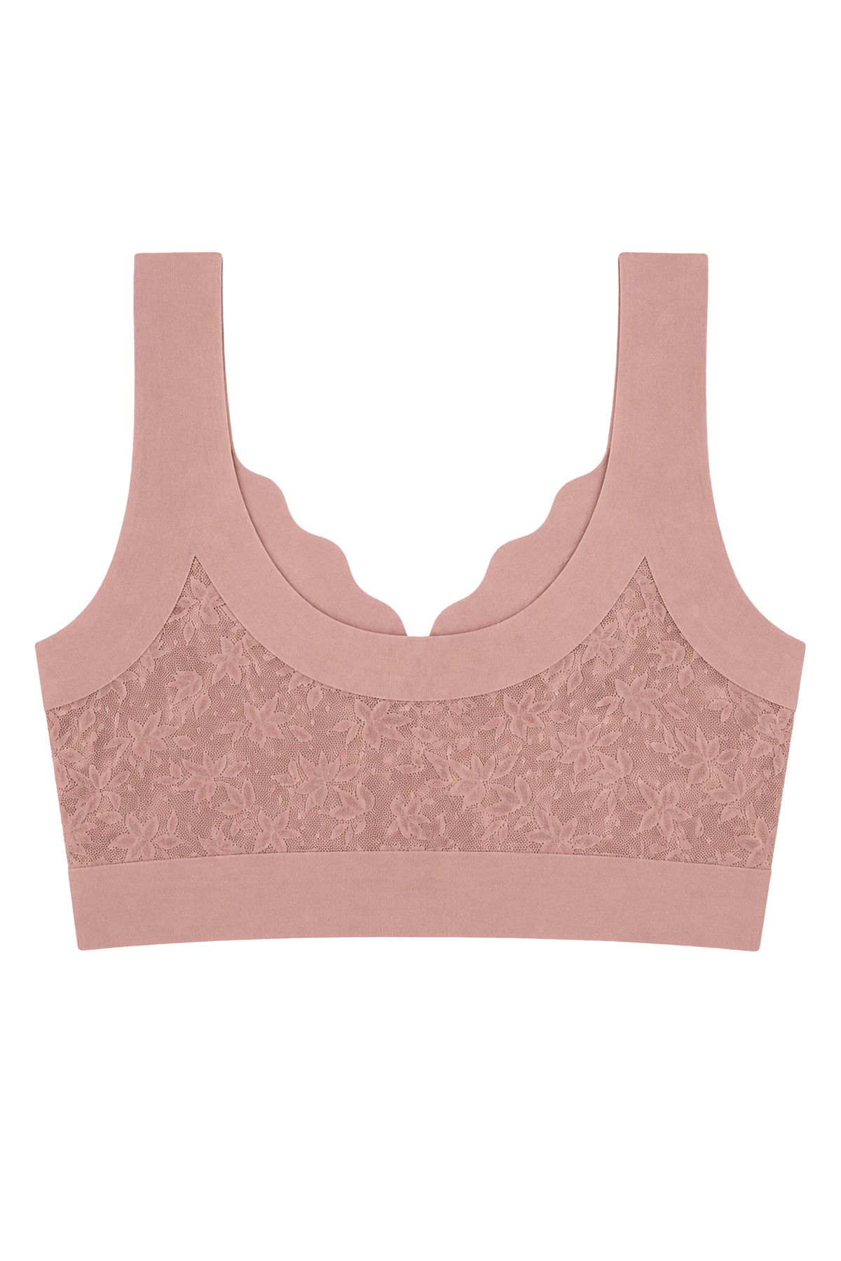 Seamless Bra - Lunessa | Pembe Lazer Kesim Dikişsiz Önden Düğmeli Dantelli Minimizer Kadın Sütyen