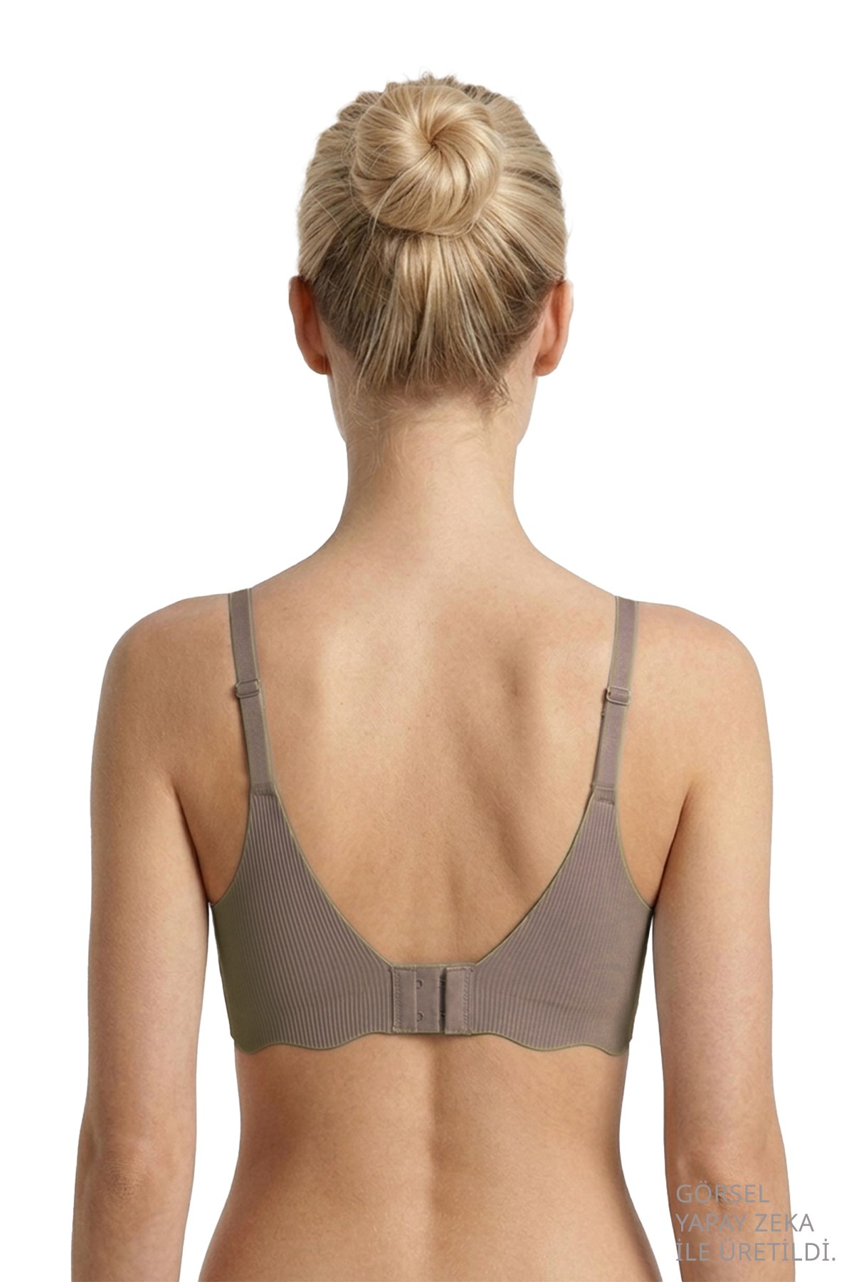 Seamless Bra - Elara | Kahverengi Lazer Kesim Balensiz İnce Fitil Dokulu Dikişsiz Kadın Sütyen
