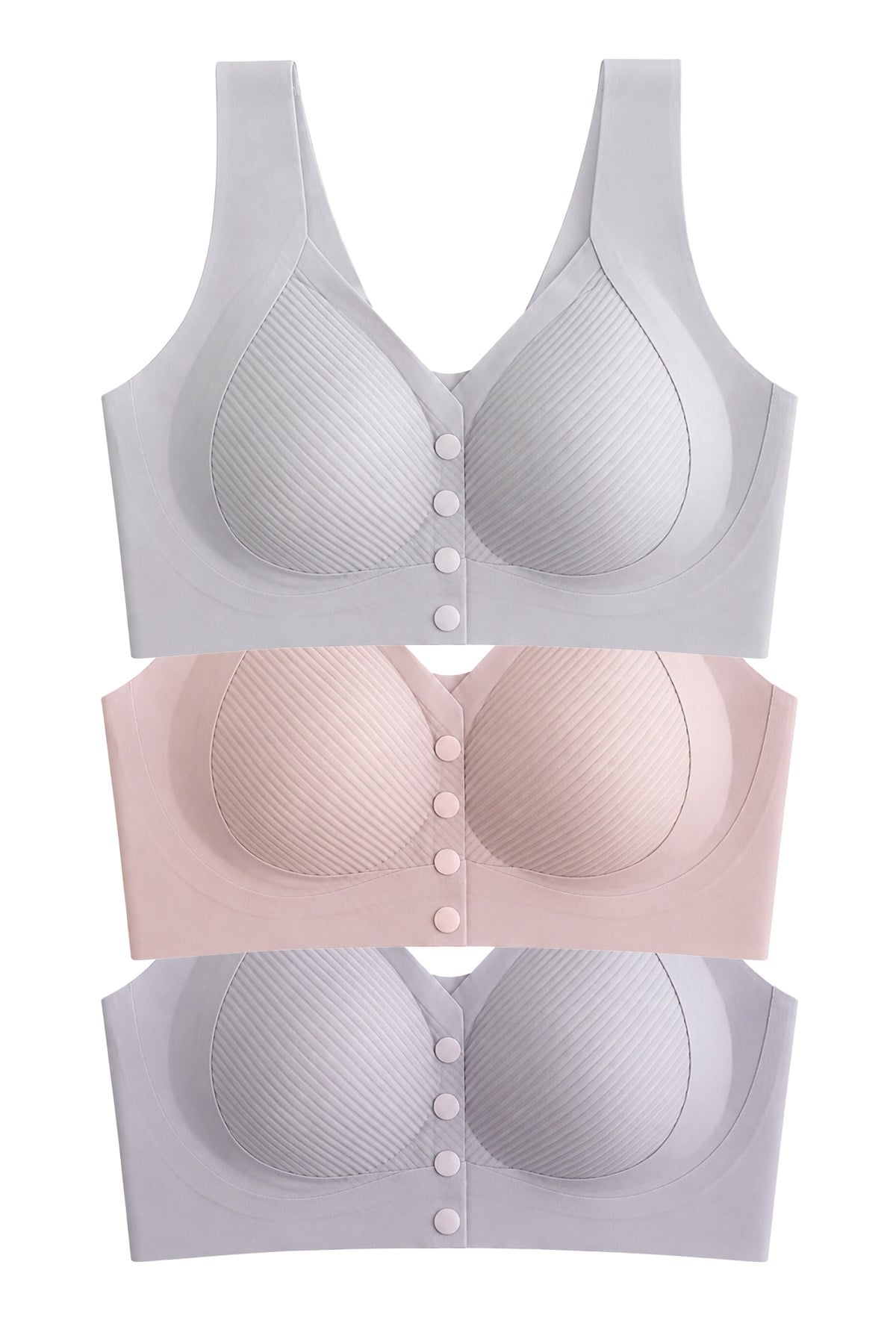 Seamless Bra - Neriva | Lazer Kesim Önden Düğmeli Minimizer Kadın Sütyen 3lü Paket