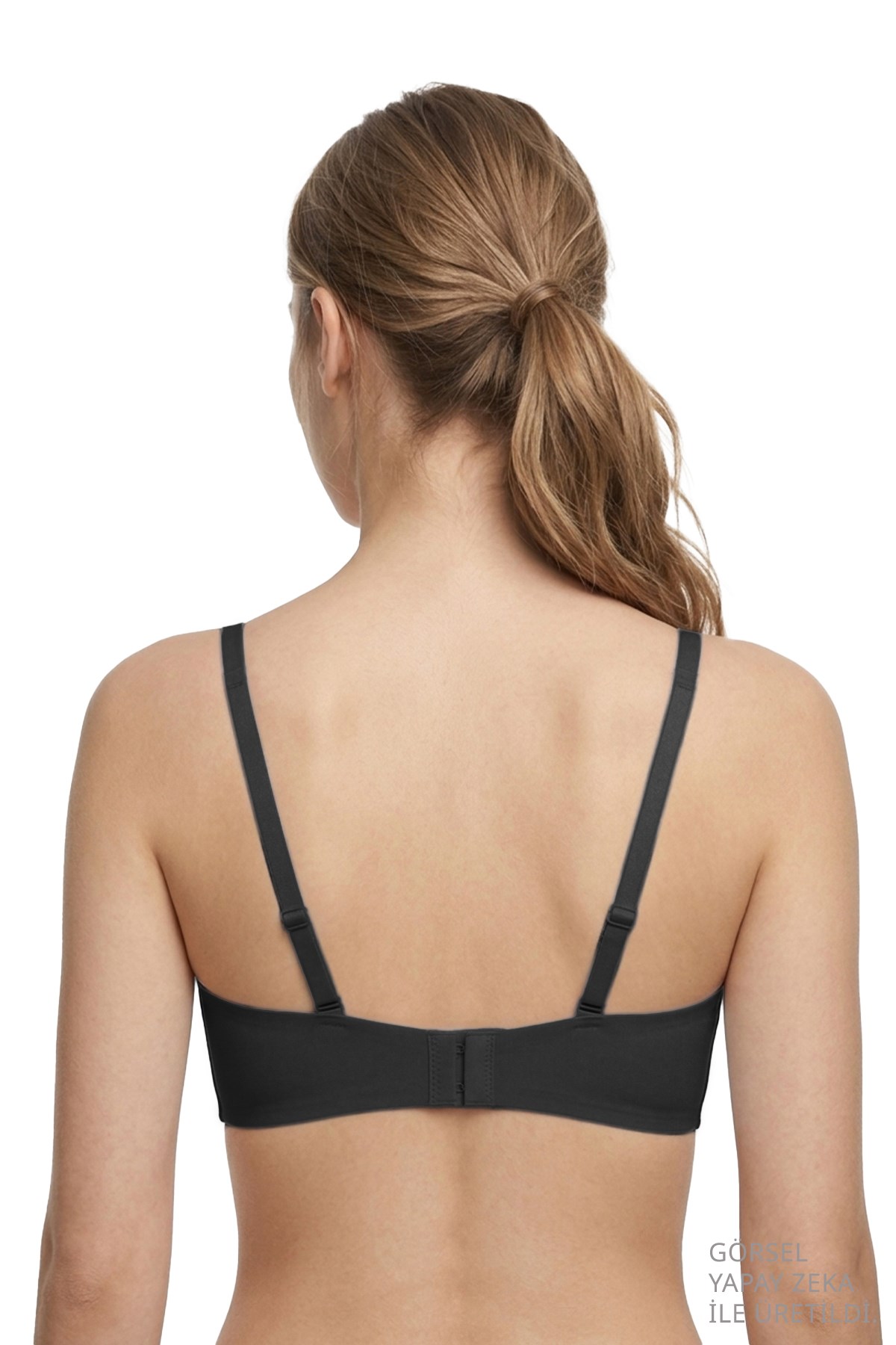 Seamless Bra - Lucent | Siyah Lazer Kesim Balensiz Ön Çapraz Şerit Detaylı Kadın Sütyen