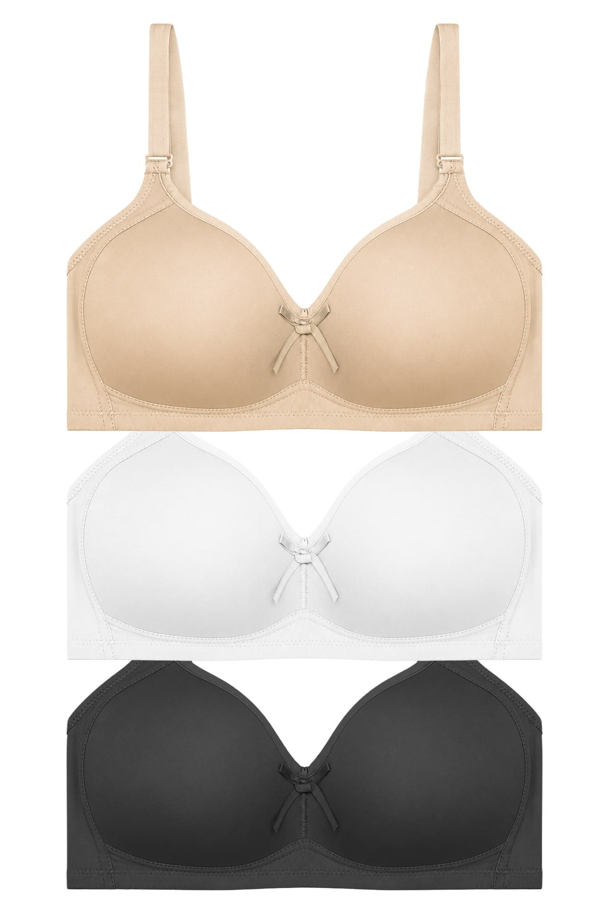 Bra - Celina | Balensiz Kaplı Toparlayıcı Minimizer Büyük Beden Kadın Sütyen 3lü Paket-2
