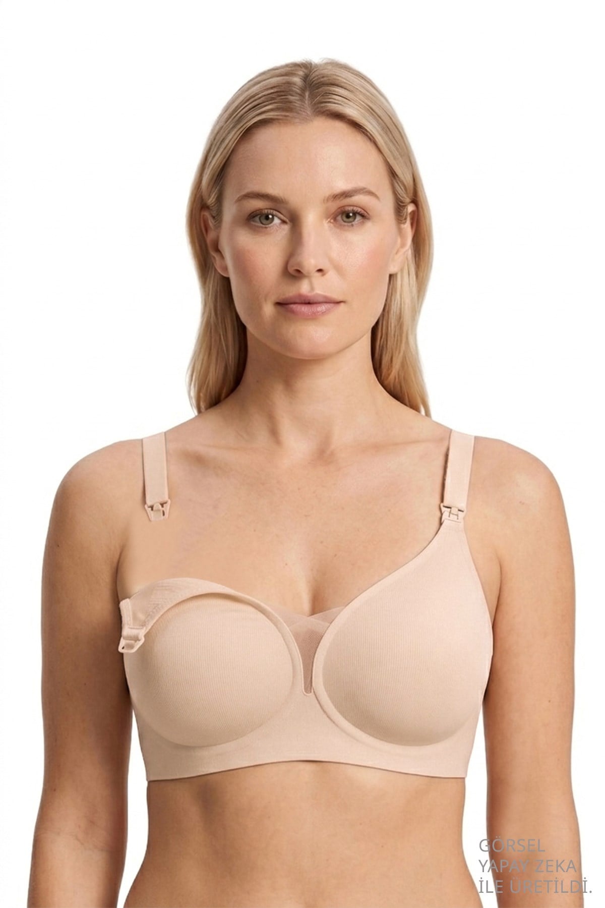 Seamless Bra - Nuvia |Ten Lazer Kesim Klipsli Önden Açılabilir Rib Dokulu Dikişsiz Emzirme Sütyeni