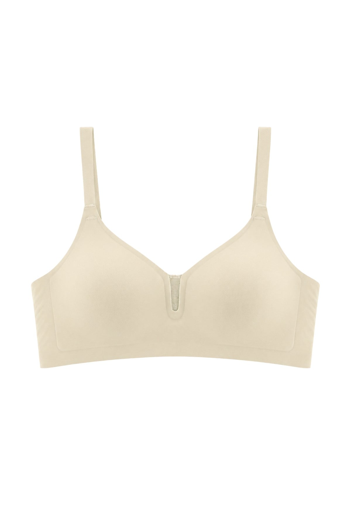 Seamless Bra - Eloria | Krem Lazer Kesim Dikişsiz Balensiz İz Bırakmayan Tül Detaylı Kadın Sütyen