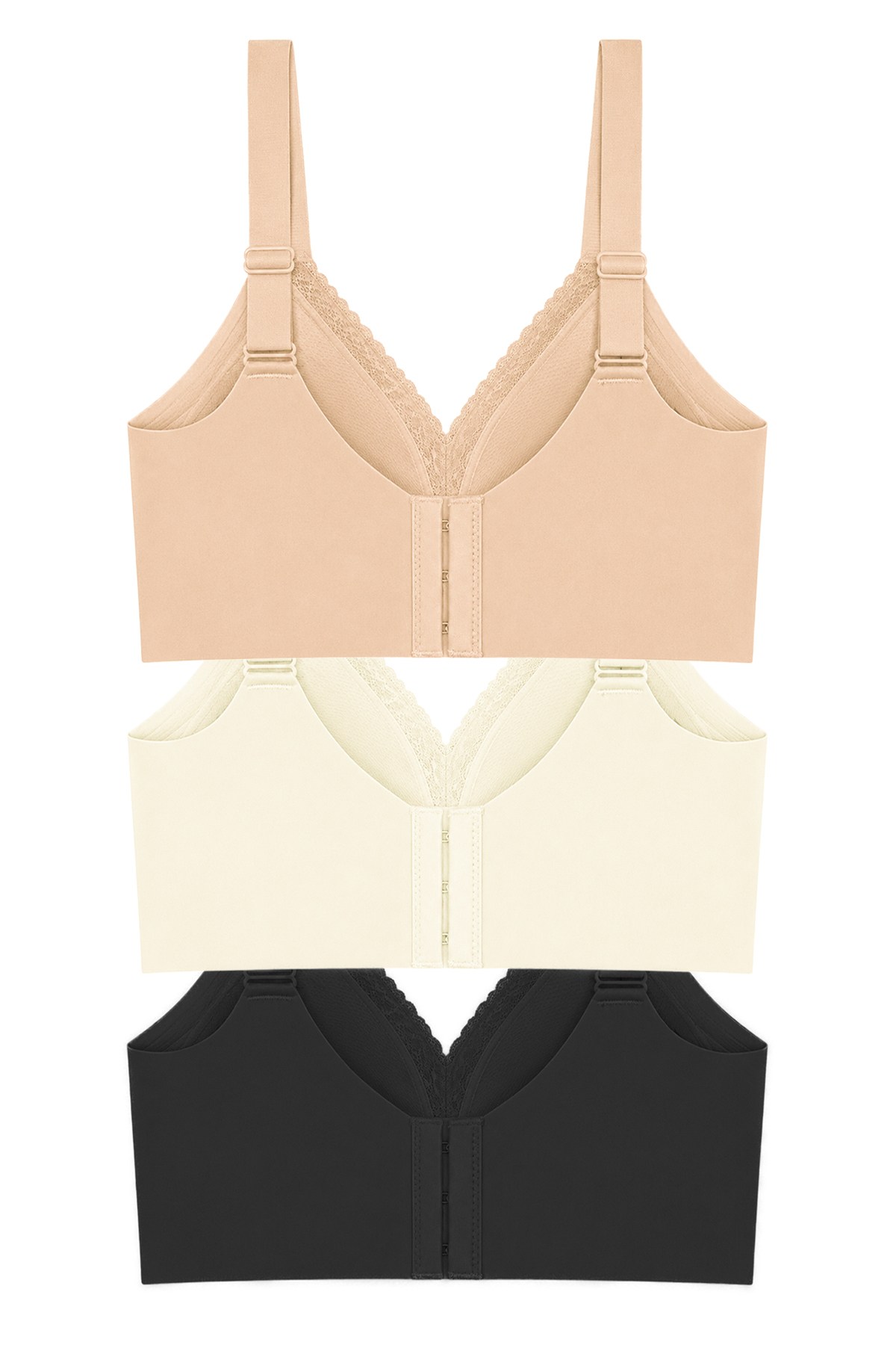 Seamless Bra - Seravia | Lazer Kesim Dantelli Minimizer Kadın Sütyen 3lü Paket-2