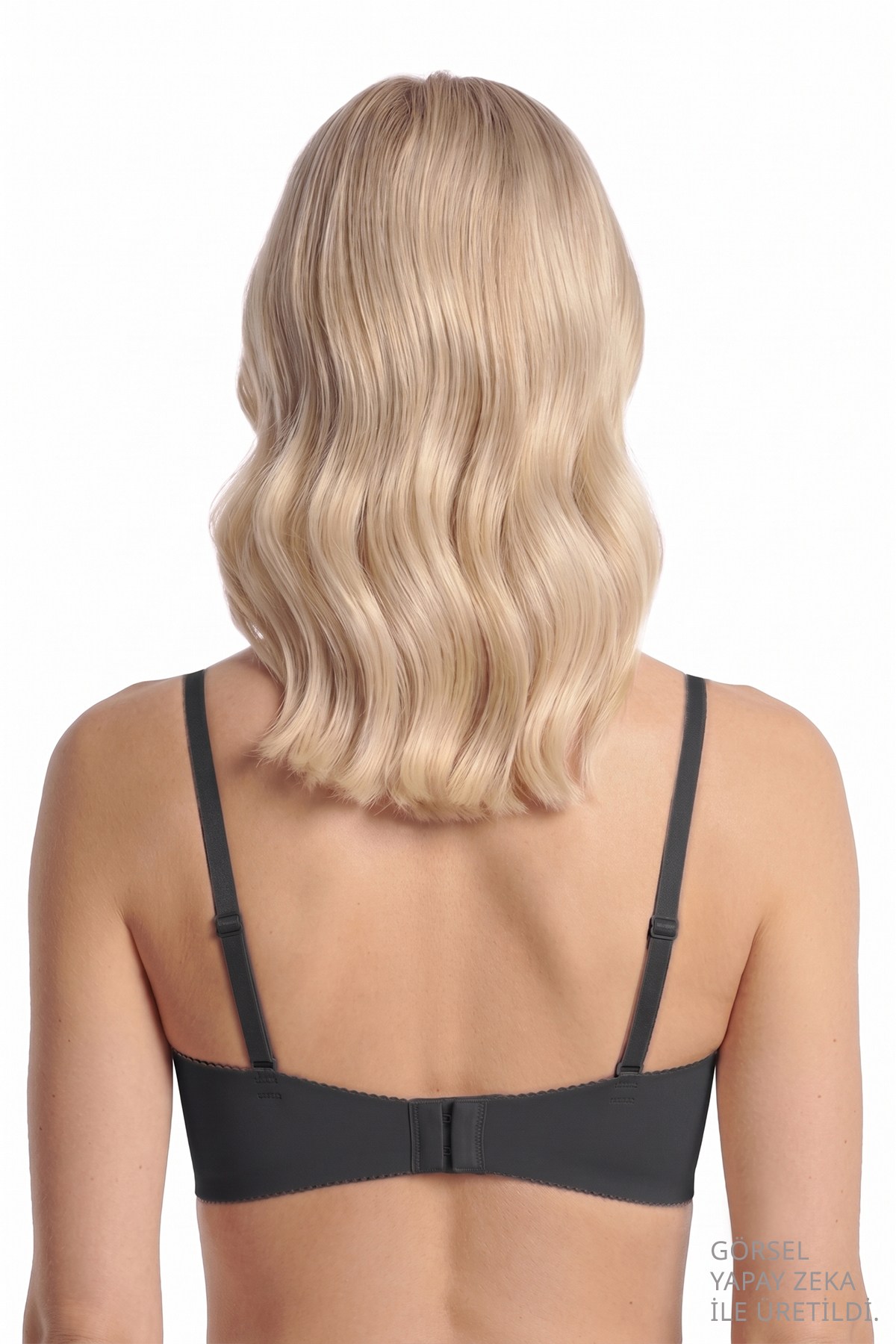 Seamless Bra - Serina | Siyah Balenli Lazer Kesim Yarım Dolgulu Push Up Straplez Kadın Sütyen