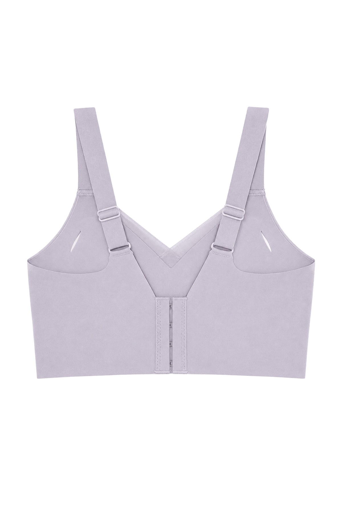 Seamless Bra - Elvora | Lila Lazer Kesim Rib Dokulu Tül Detaylı Balensiz Kadın Sütyen