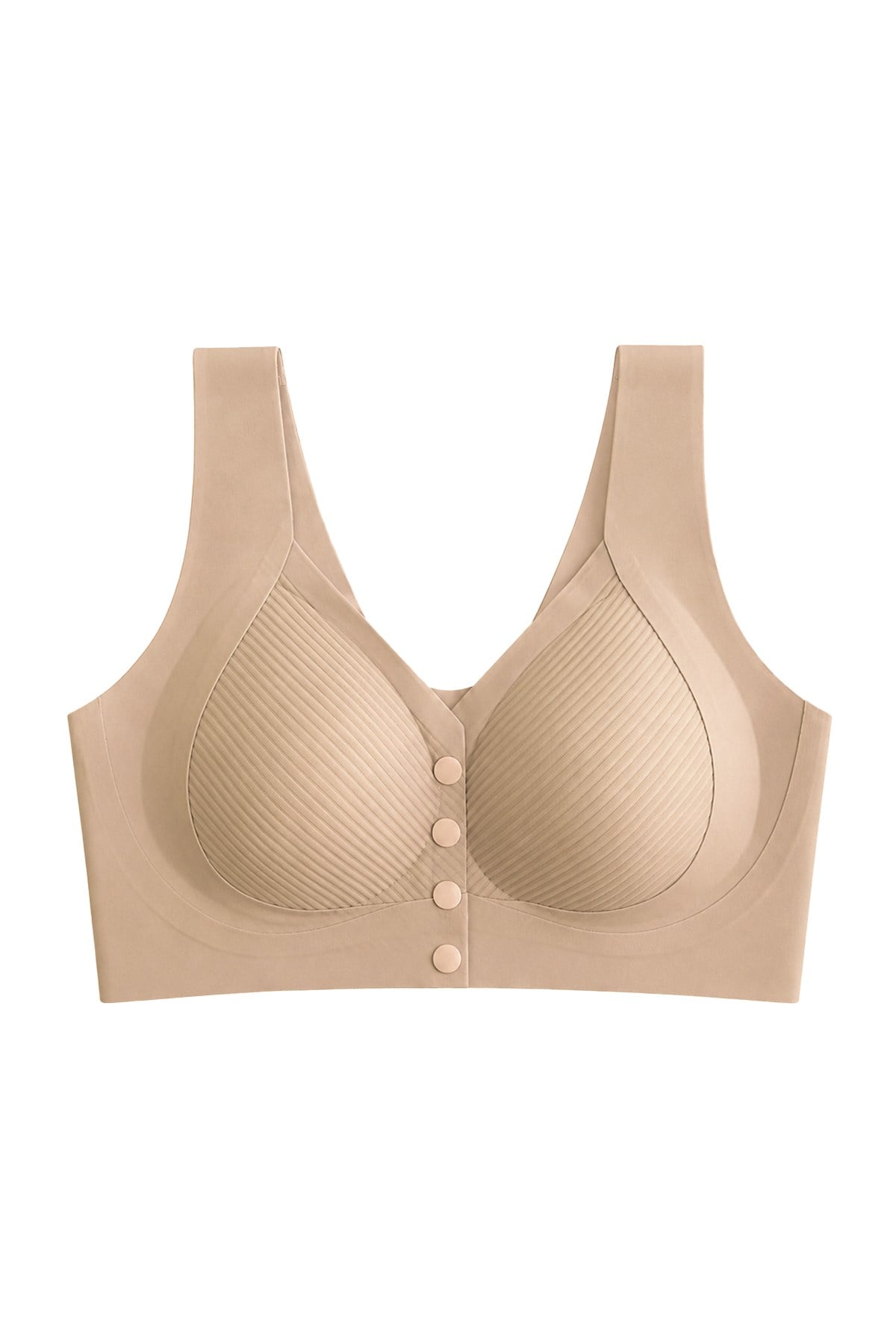 Seamless Bra - Neriva | Kahverengi Lazer Kesim Önden Düğmeli Minimizer Kadın Sütyen