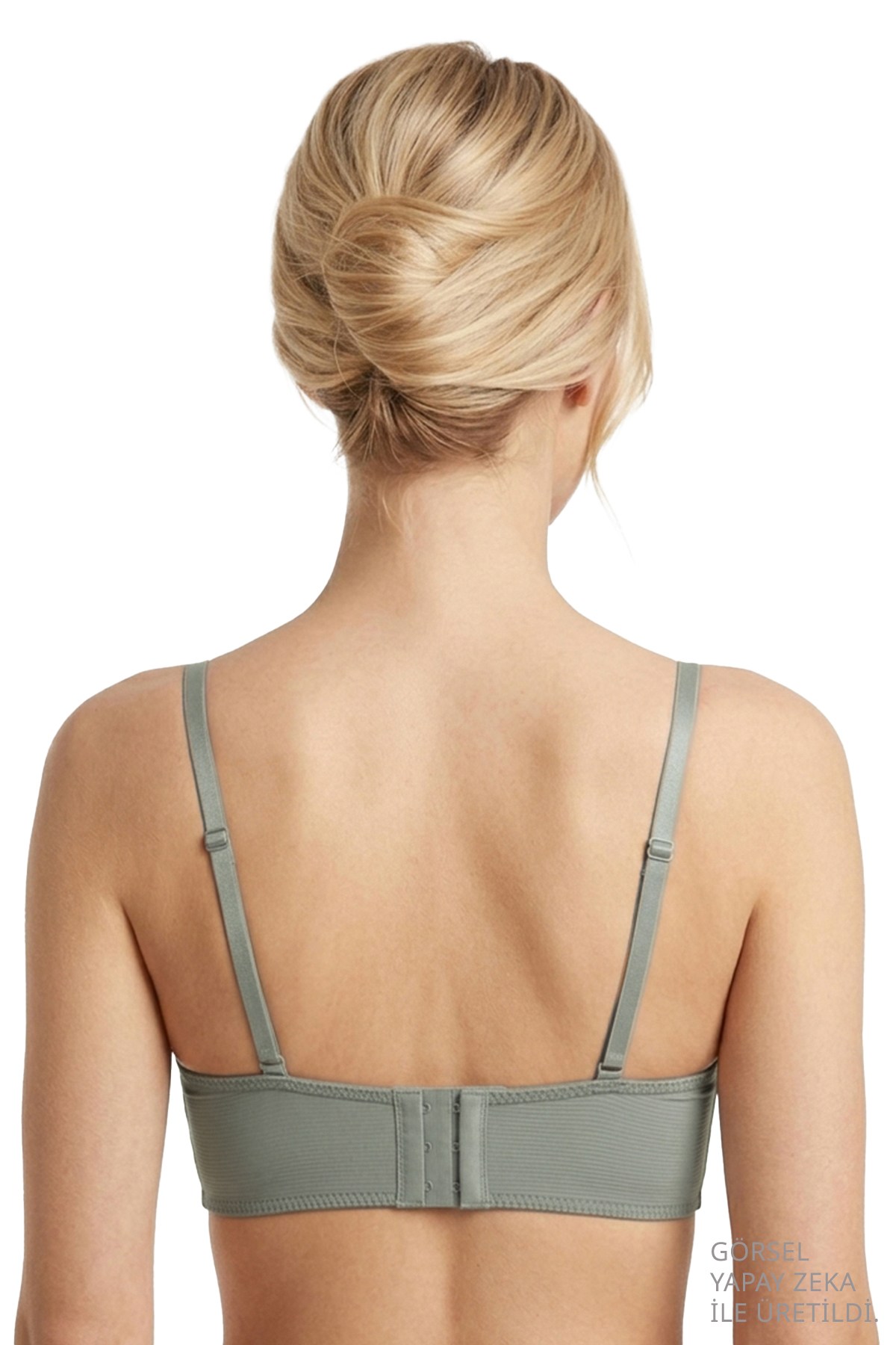 Seamless Bra - Renoa | Yeşil Rib Dokulu Balensiz Doğal Form Straplez Kadın Sütyen