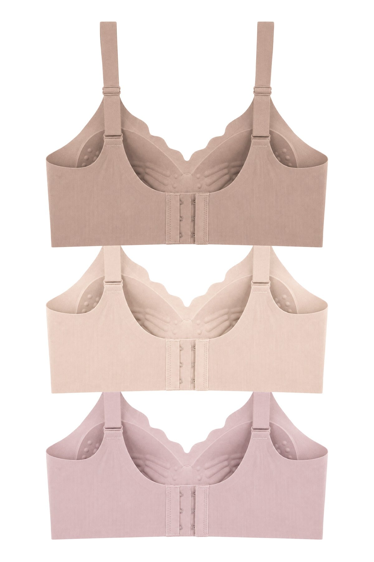 Seamless Bra - Mirena | Lazer Kesim Rib Dokulu Toparlayıcı Balensiz Kadın Sütyen 3lü Paket