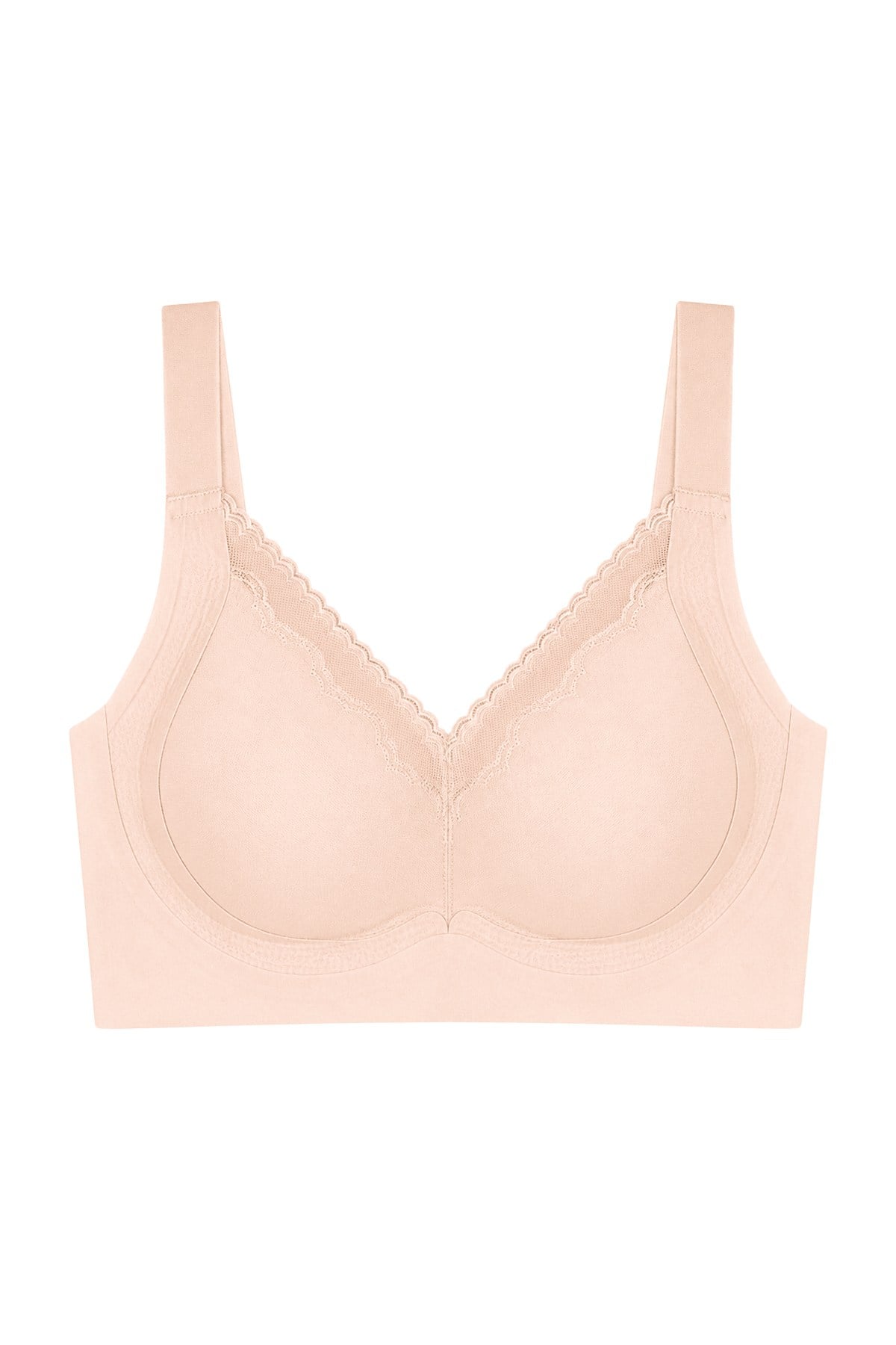 Seamless Bra - Seravia | Latte Lazer Kesim Dantelli Minimizer Kadın Sütyen