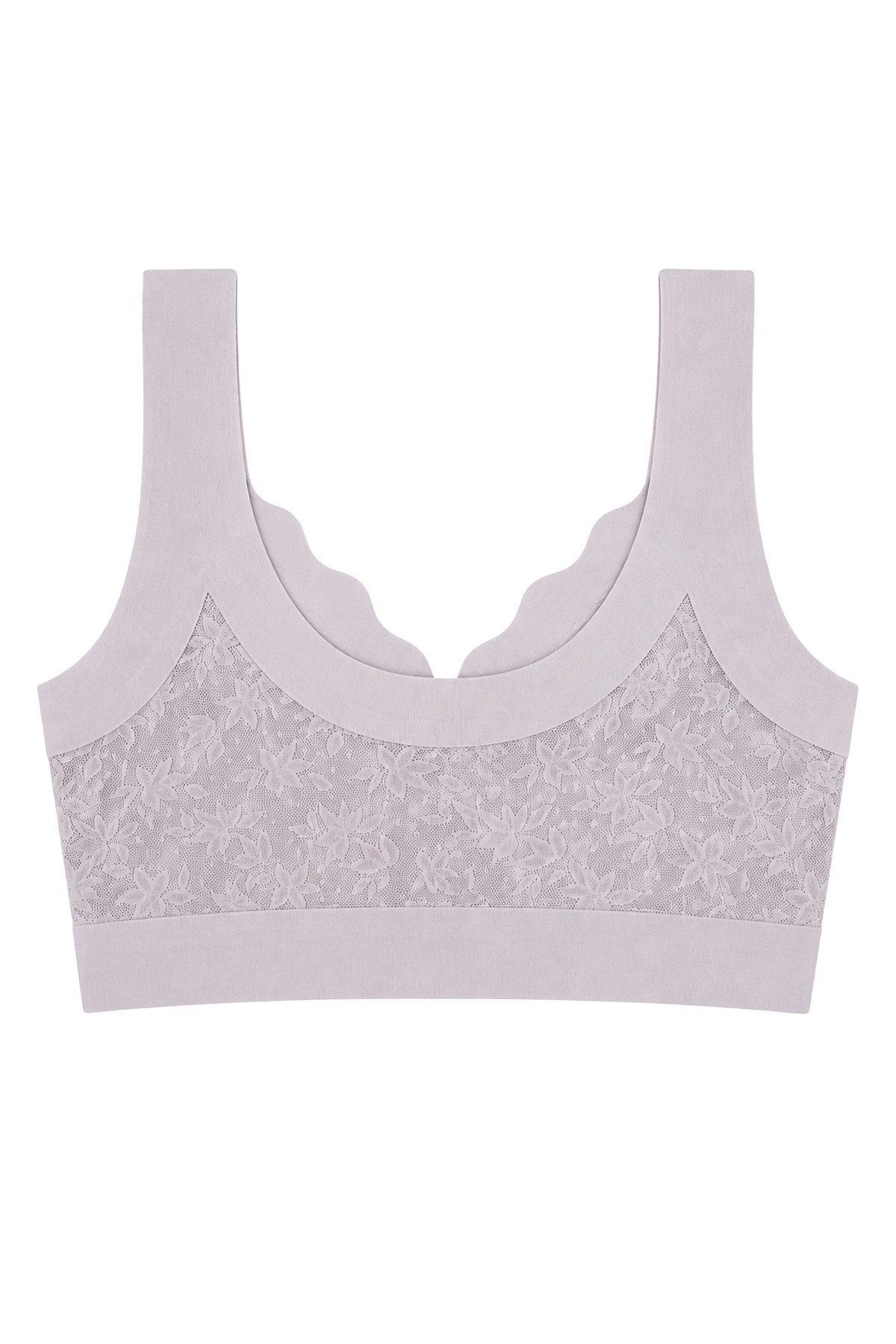 Seamless Bra - Lunessa | Lila Lazer Kesim Dikişsiz Önden Düğmeli Dantelli Minimizer Kadın Sütyen