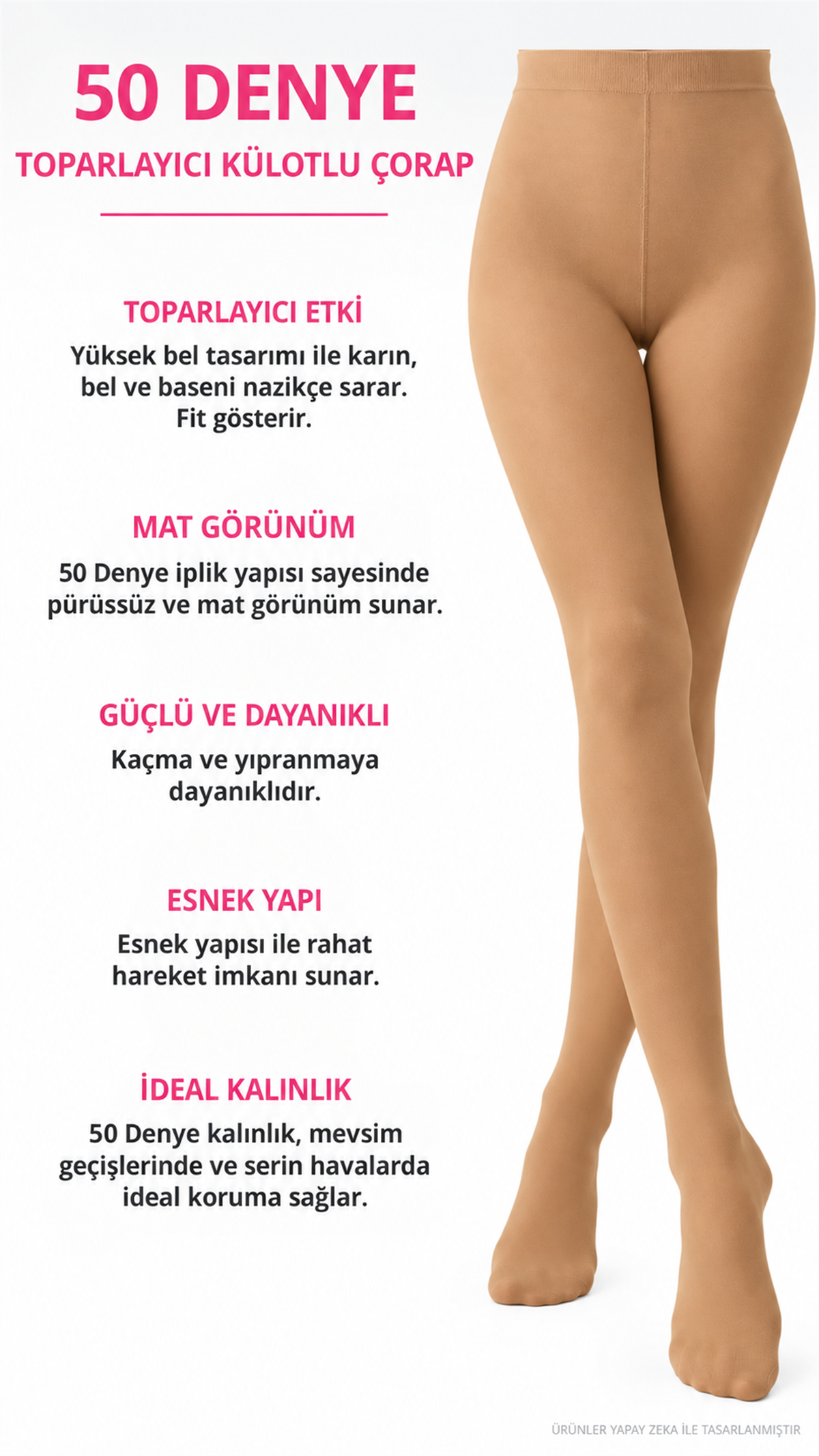 50 Denye Ten 2 Beden Toparlayıcı Külotlu Çorap