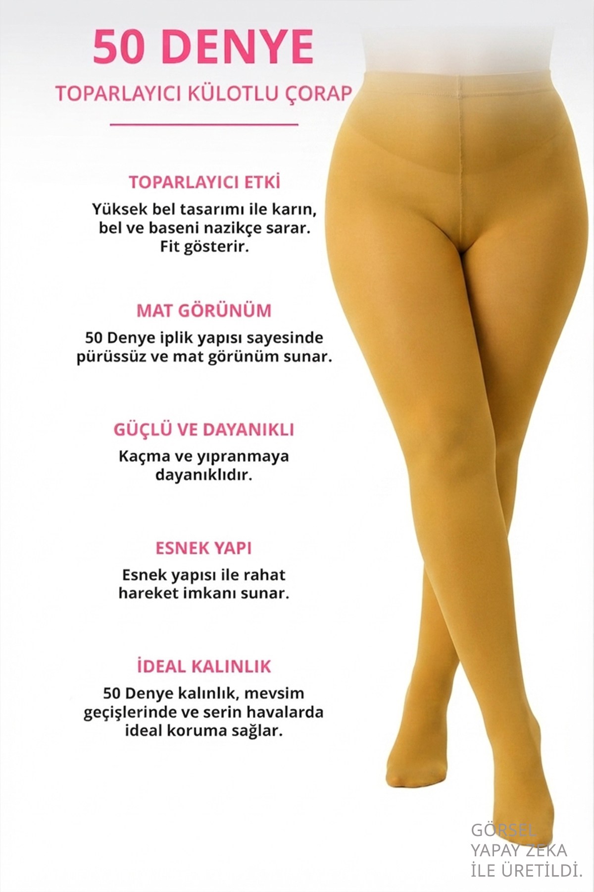 50 Denye Ten 2 Beden Toparlayıcı Büyük Beden Külotlu Çorap