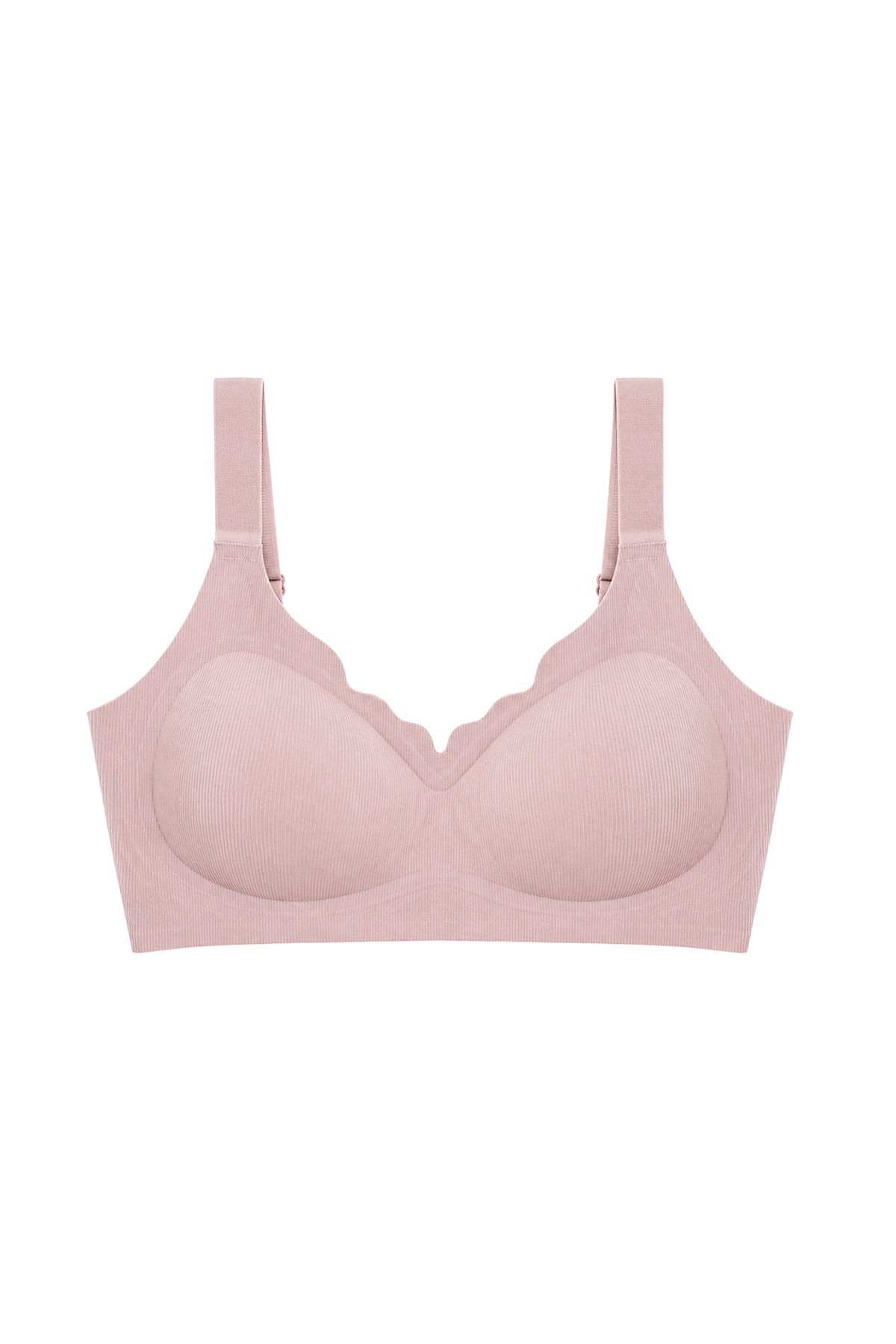 Seamless Bra - Mirena | Pudra Lazer Kesim Rib Dokulu Toparlayıcı Balensiz Kadın Sütyen