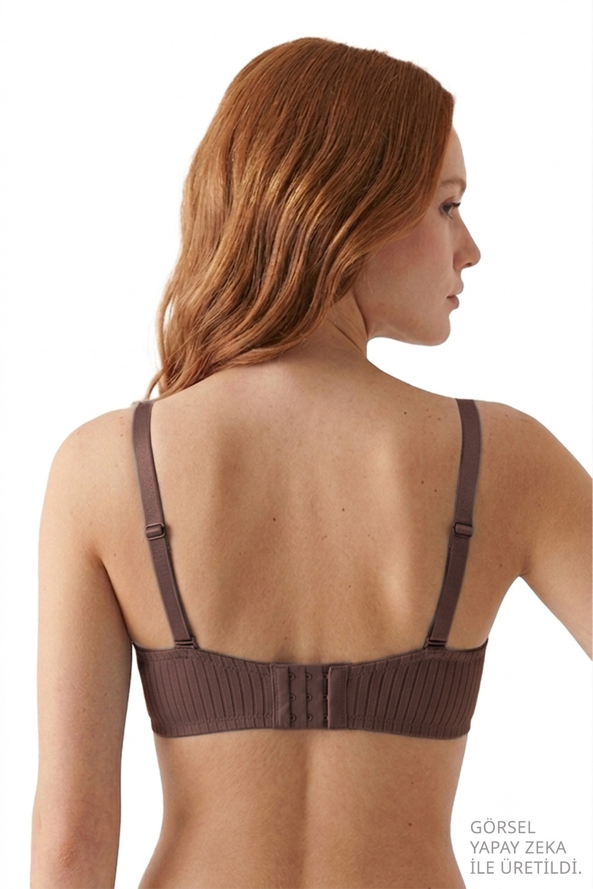 Seamless Bra - Striva | Kahverengi Mikro Çizgi Desenli Balenli Toparlayıcı Kadın Sütyen